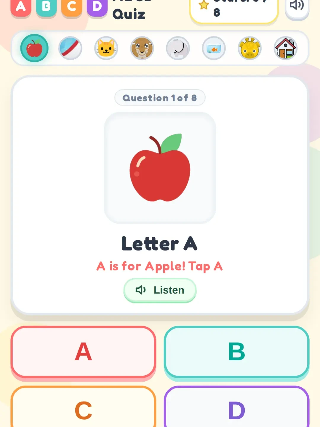 ABCD Quiz - UKG Kids Educational Game cover