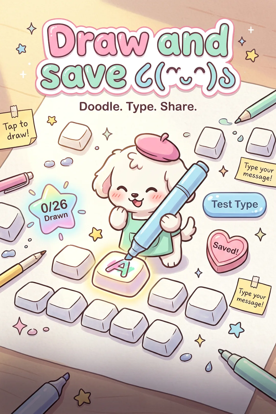 Draw and save ૮(˶ᵔᵕᵔ˶)ა