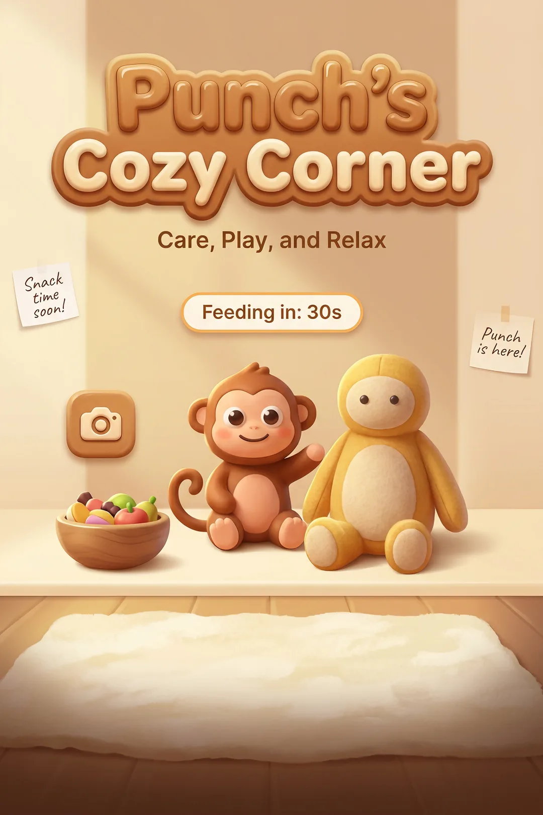 Punch's Cozy Corner #monkey #macaque #cute #adorable #wholesome #hug #feed #zoo #cozy #punchthemonkey