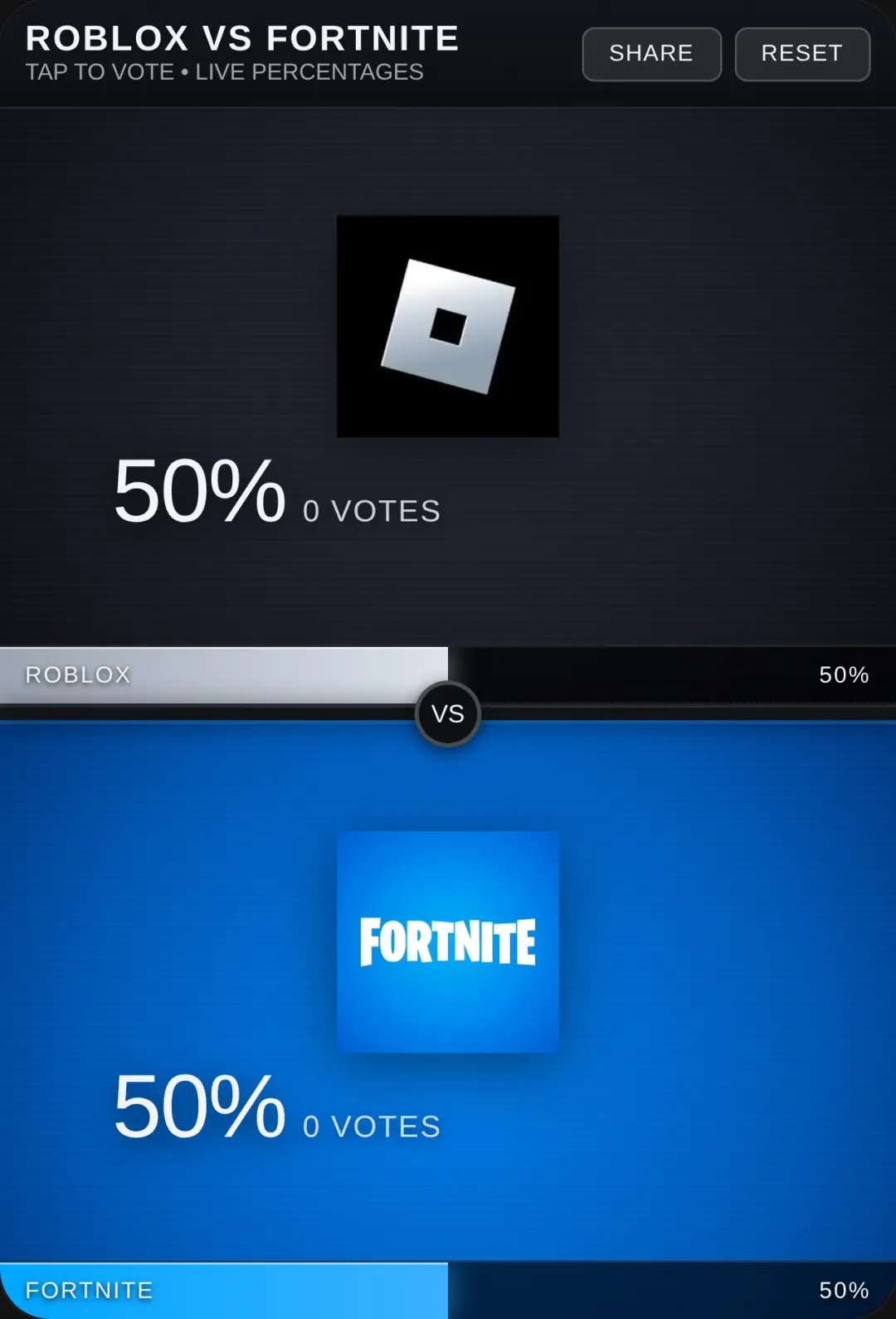 Roblox vs Fortnite Tap Vote cover