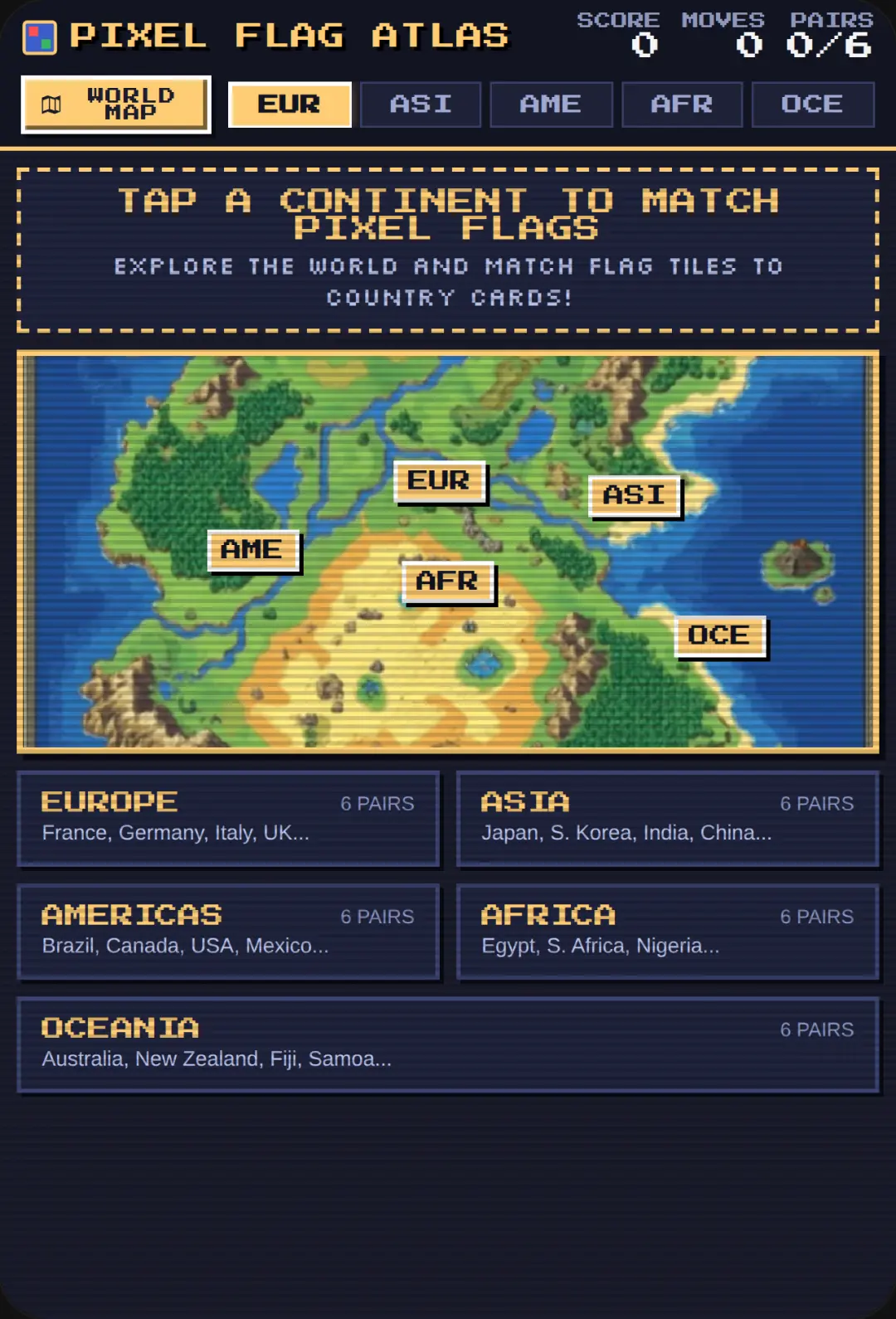 Pixel Flag Atlas - Continents Match cover