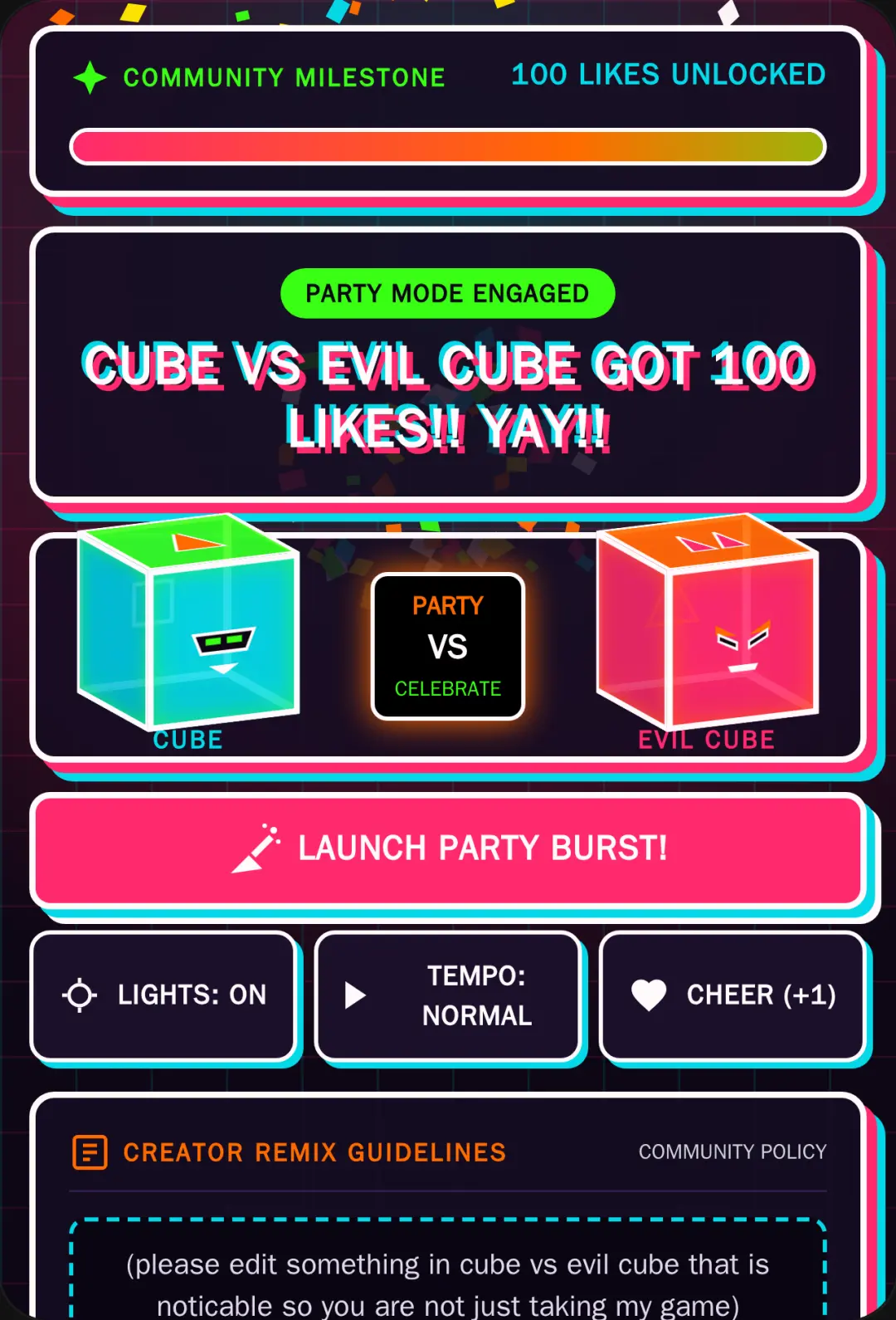 CUBE VS EVIL CUBE - 100 LIKES CELEBRATION!! cover