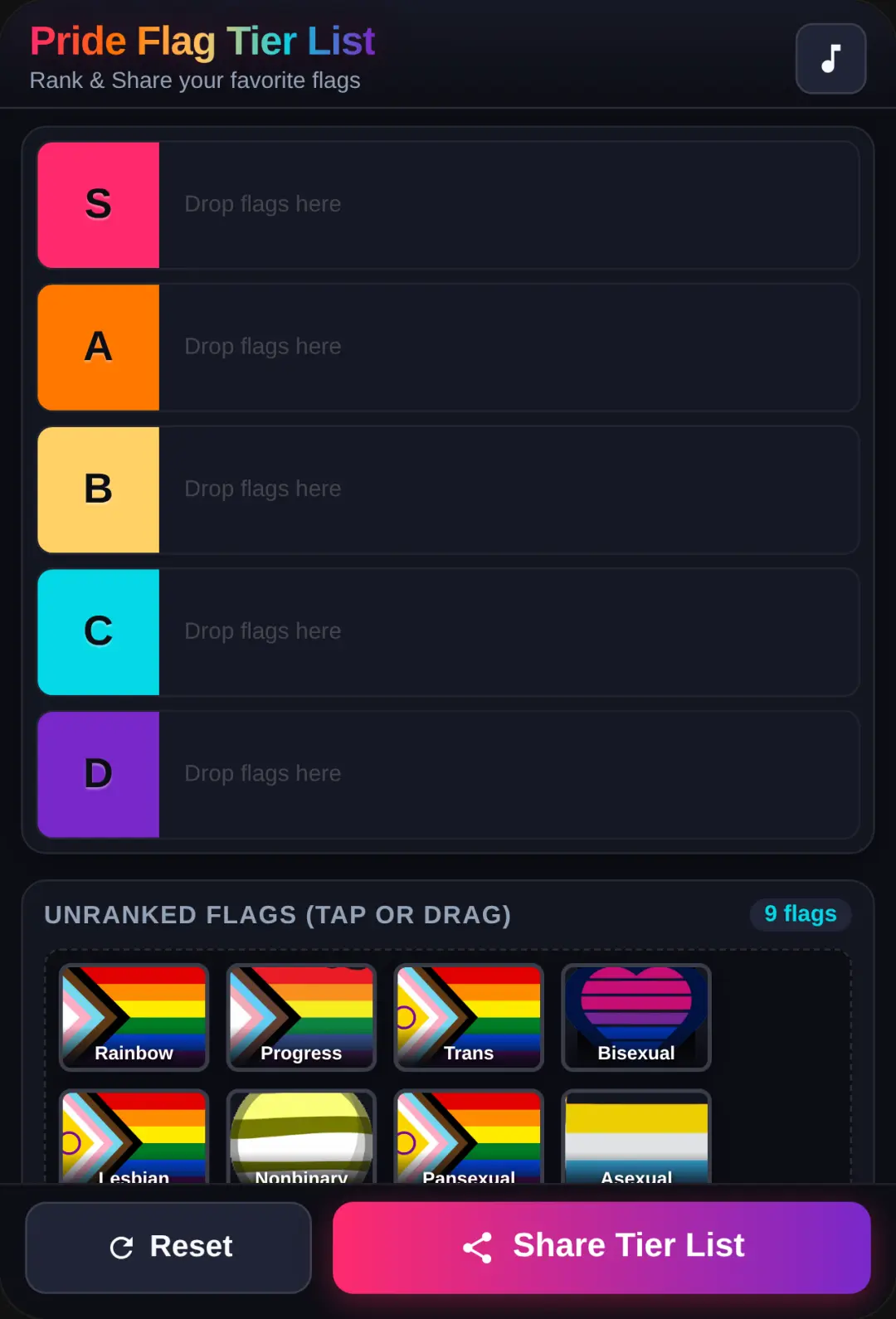 Pride Flag Tier List (Not accurate...) cover