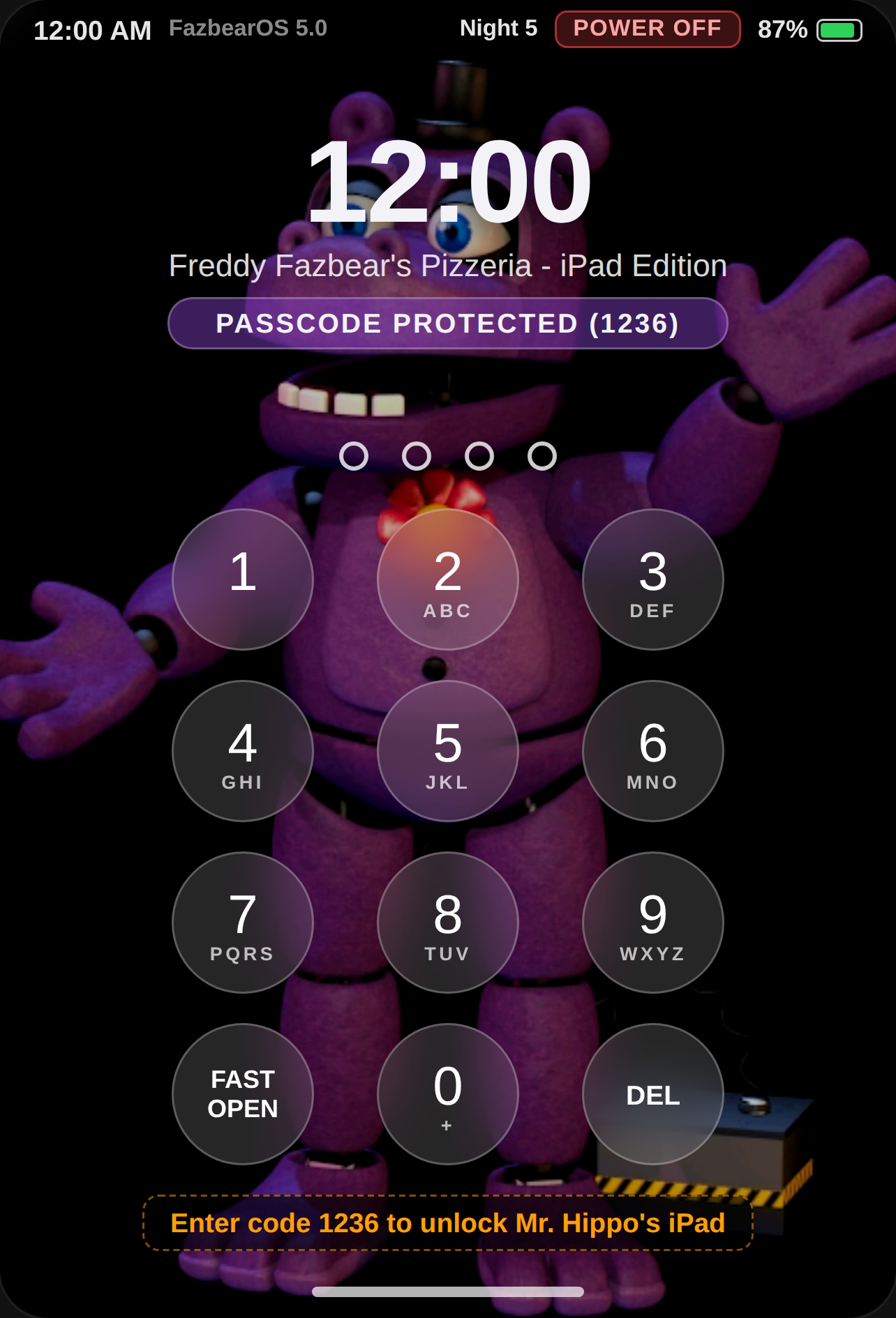 Faz-Pad OS - Mr. Hippo's Tablet cover