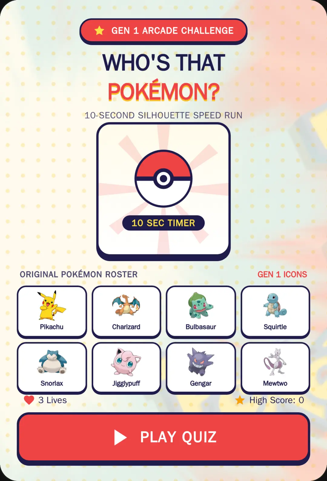 Who's That Pokémon? - Arcade Quiz cover
