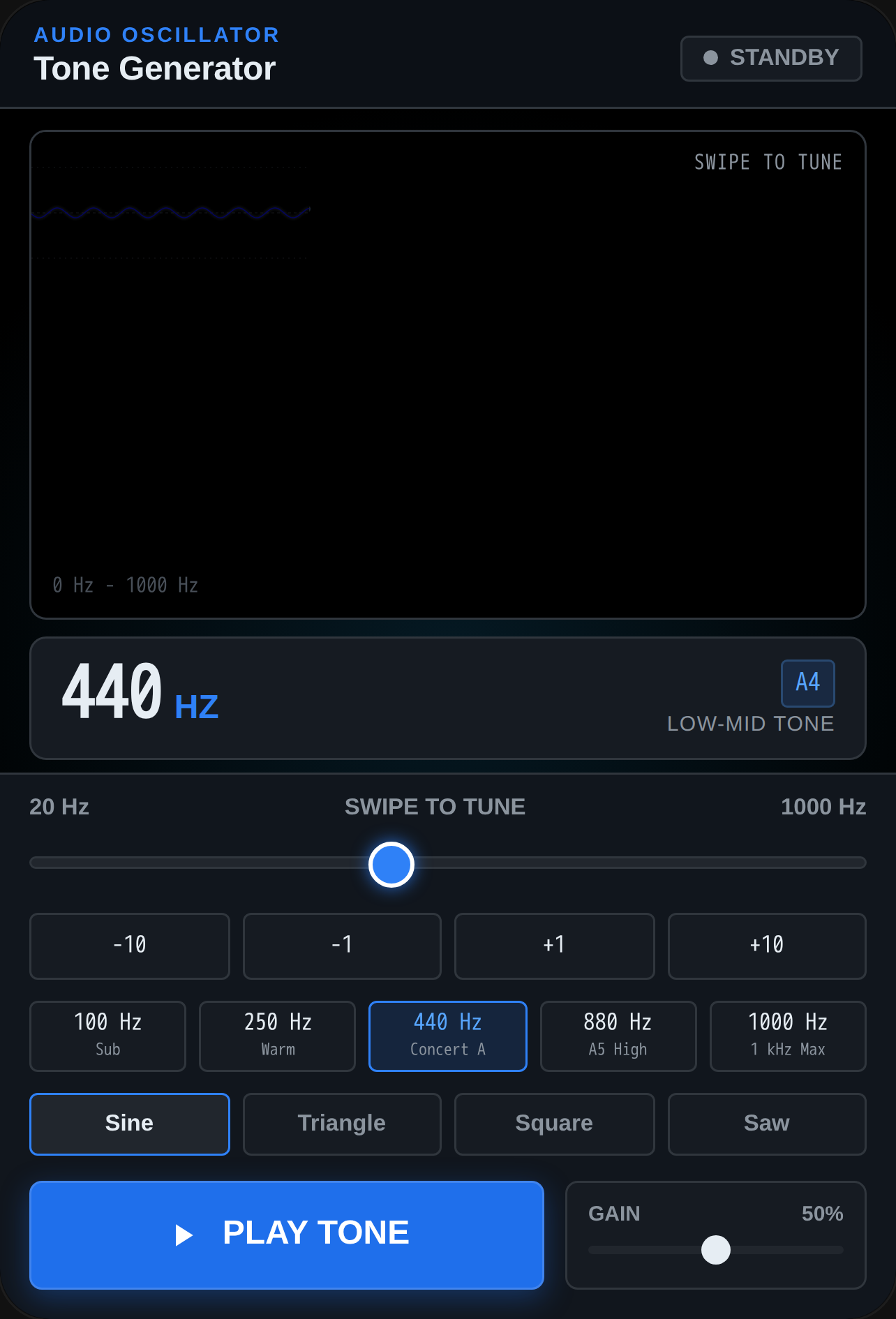 Tone Generator up to 1,000 Hz Sound cover