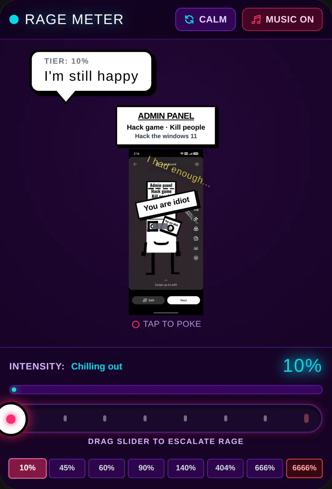Rage Meter: 10% to 6666% try not to mad lol cover