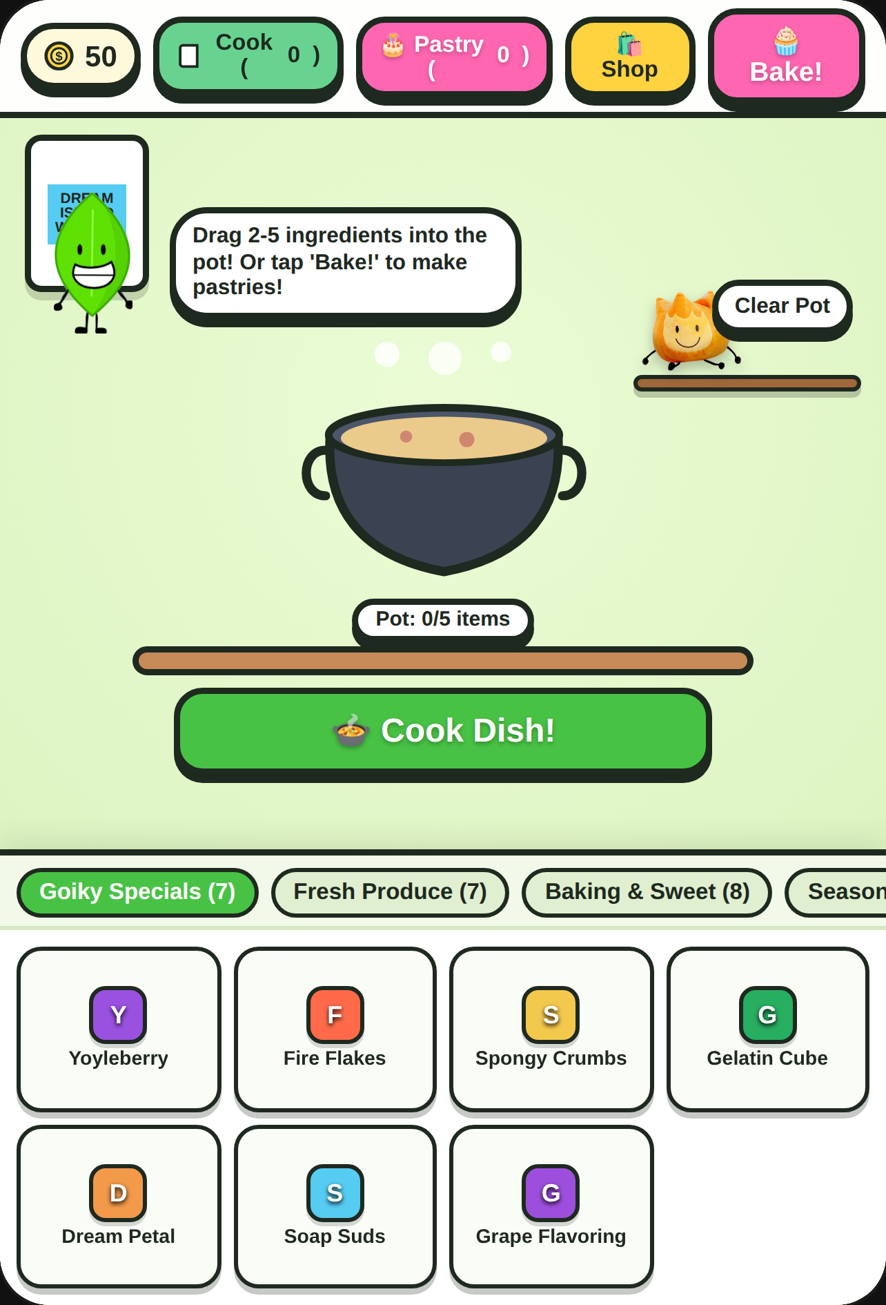 Leafy's Goiky Kitchen - BFDI Cooking & Baking {BAKING UPD!! + UPD 0.2) cover