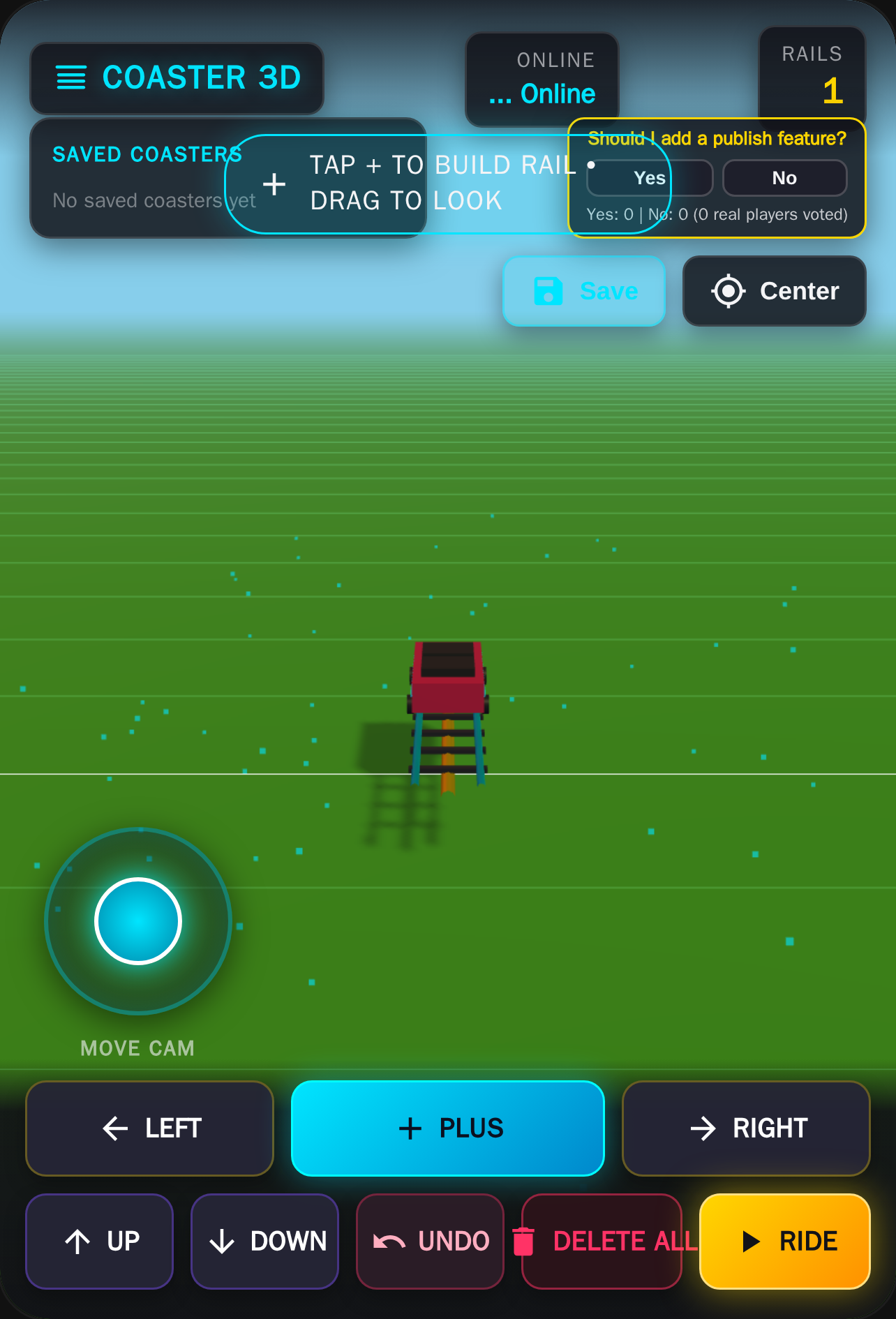 3D Roller Coaster Builder