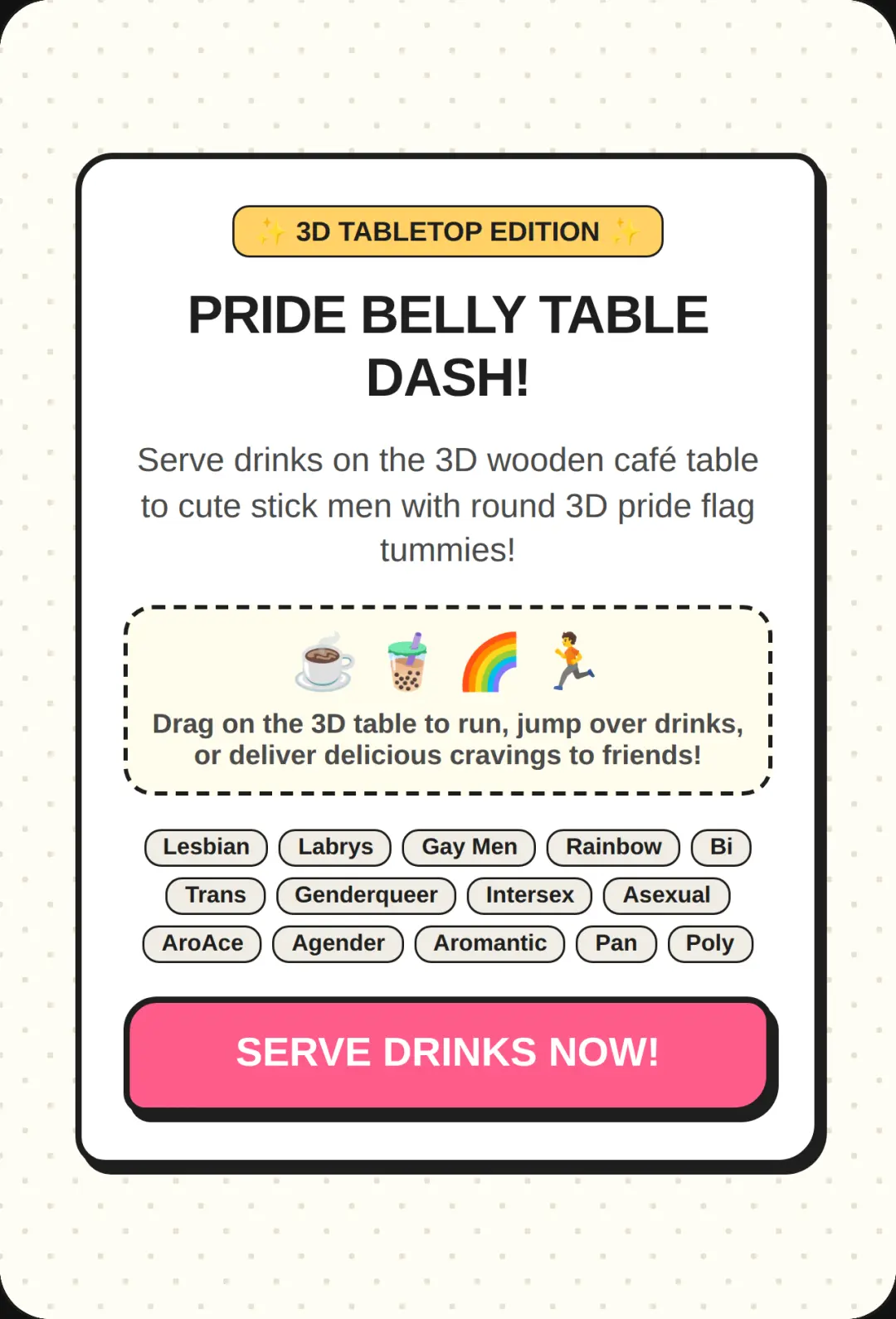 Pride Belly Table Dash 3D cover