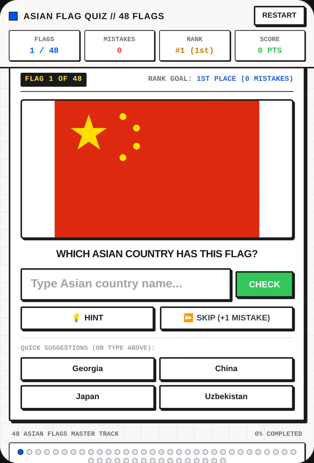 Asian Flag Quiz - 48 Flags Challenge cover