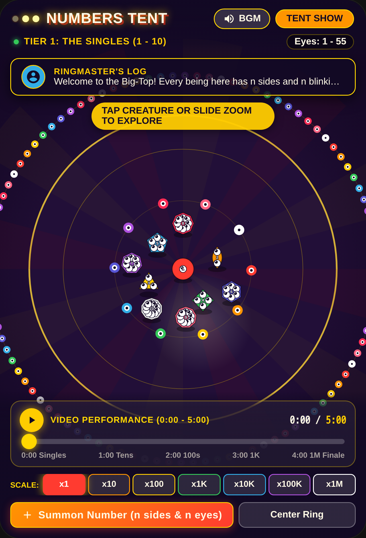 Numbers Tent — 1,000,000 Eyes Circus cover