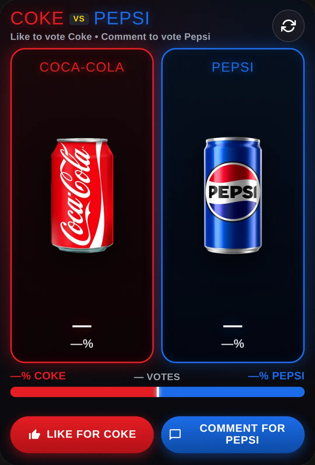 Coke vs Pepsi Vote battle cover