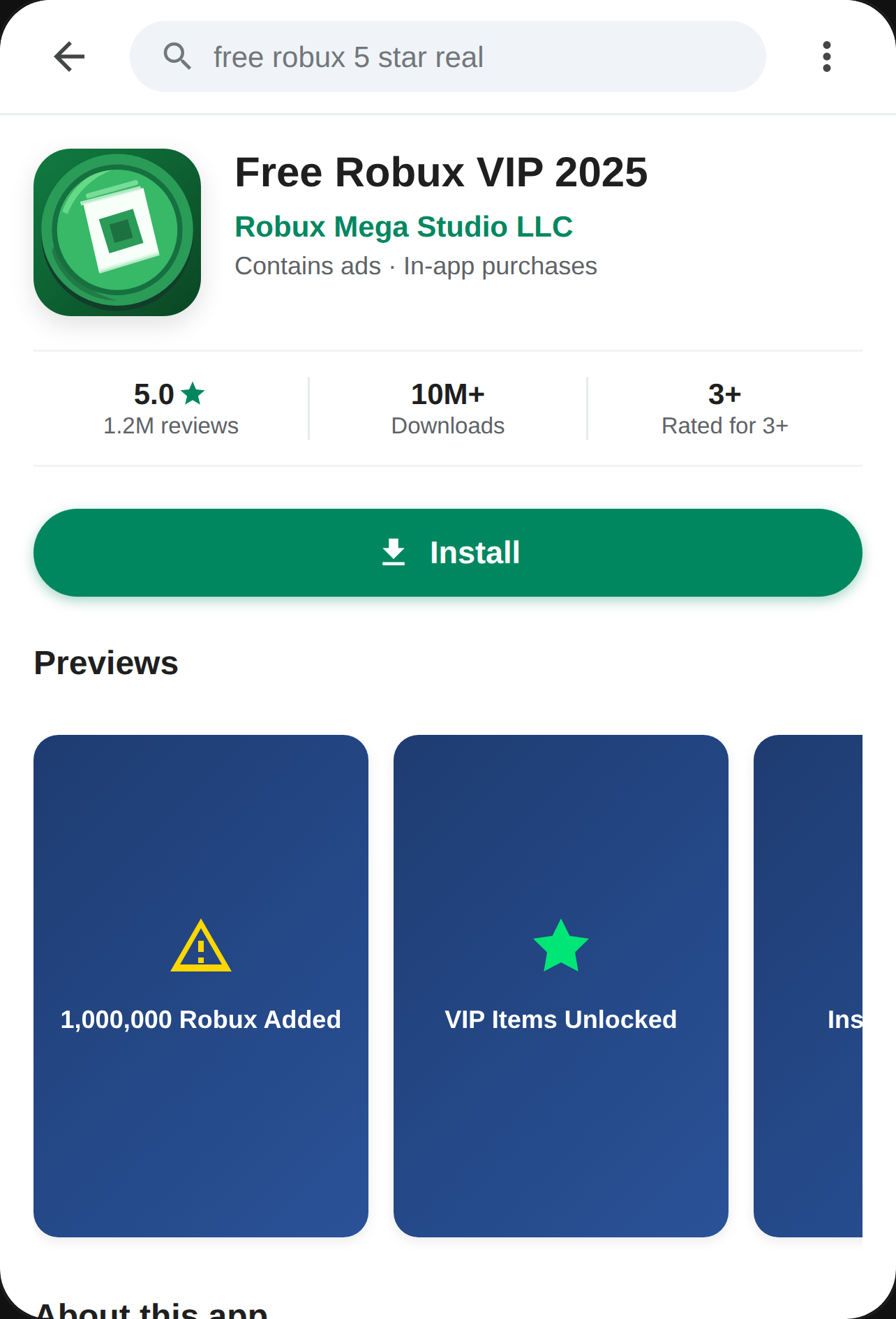 Play Store - Free Robux VIP 2025 cover