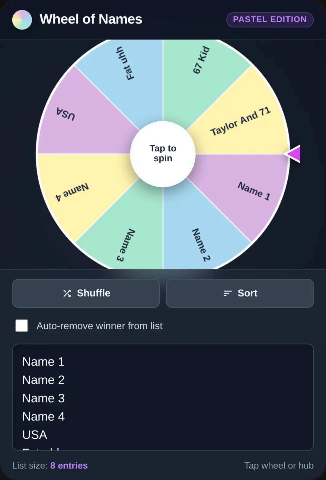 Wheel of Names cover