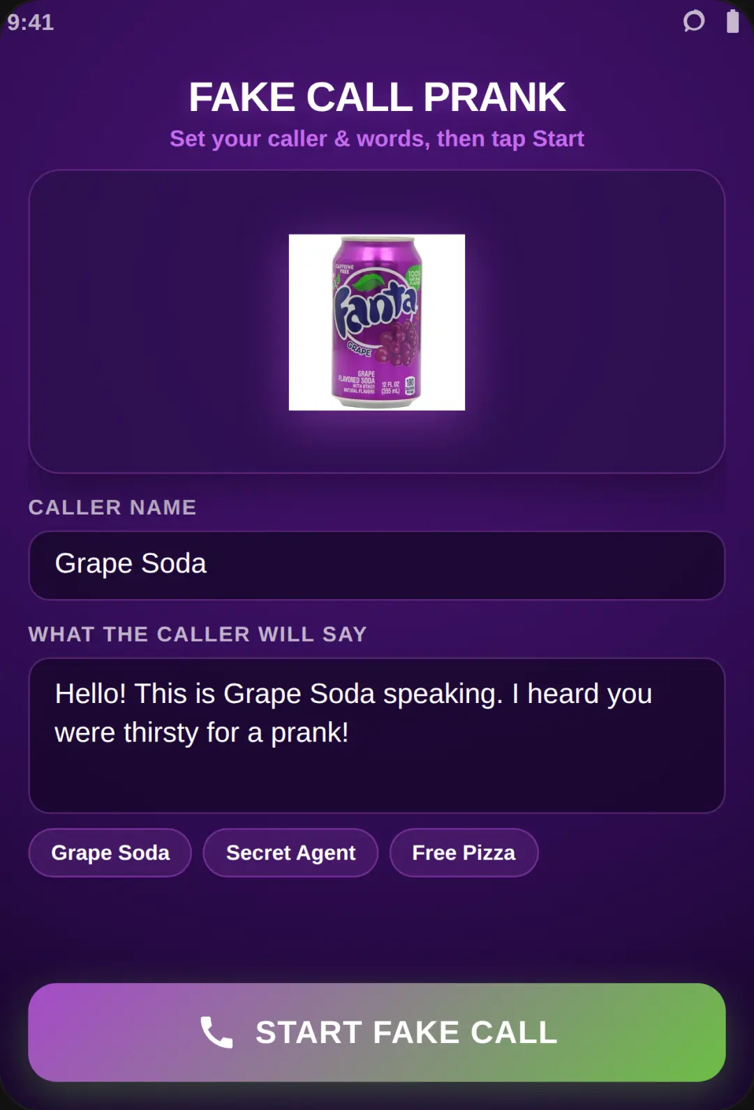 Grape Soda Fake Call cover