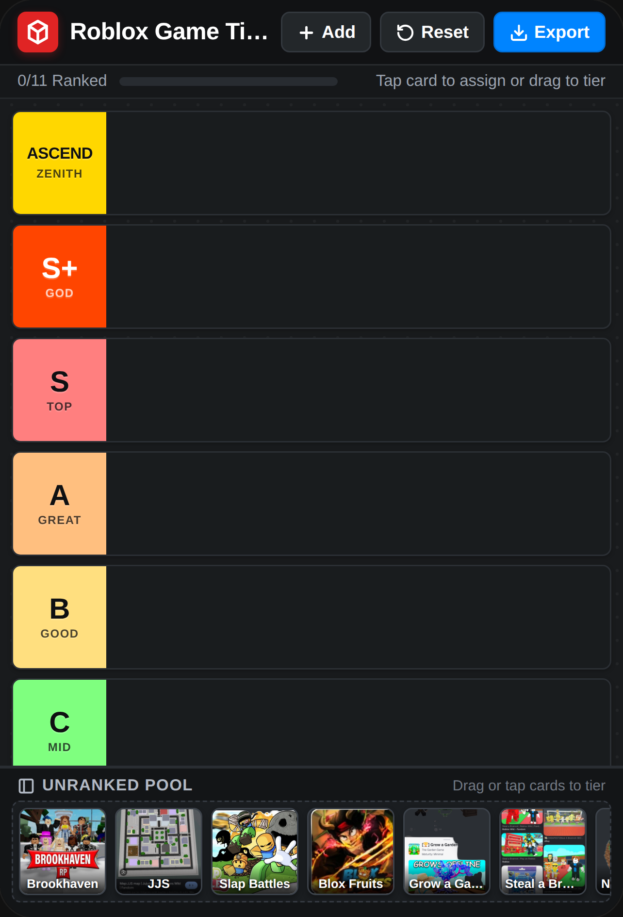Roblox Games Tier List cover