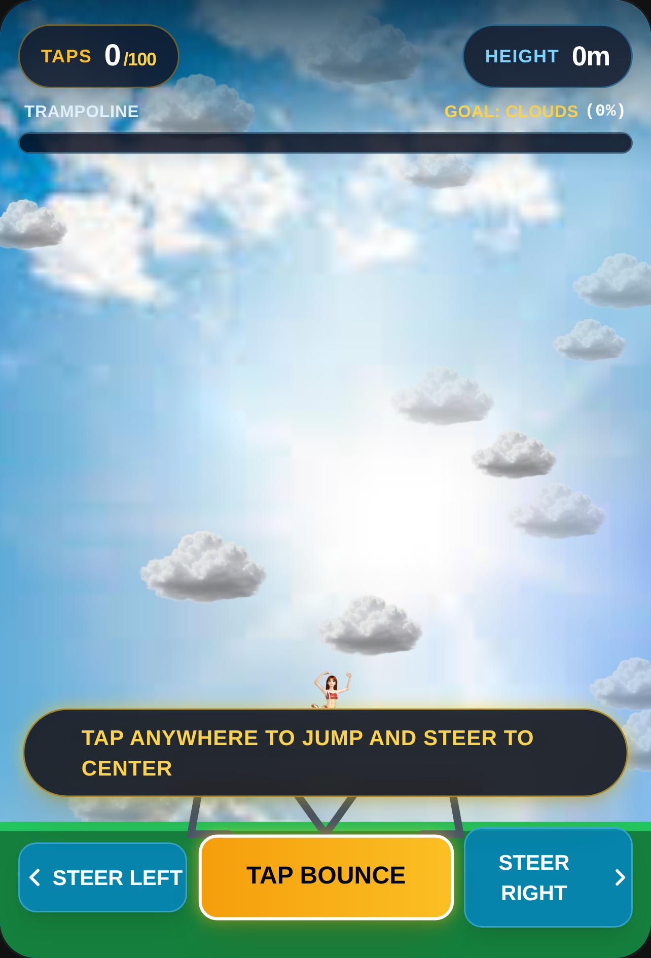 Trampoline Cloud Jump - 100 Taps Challenge cover