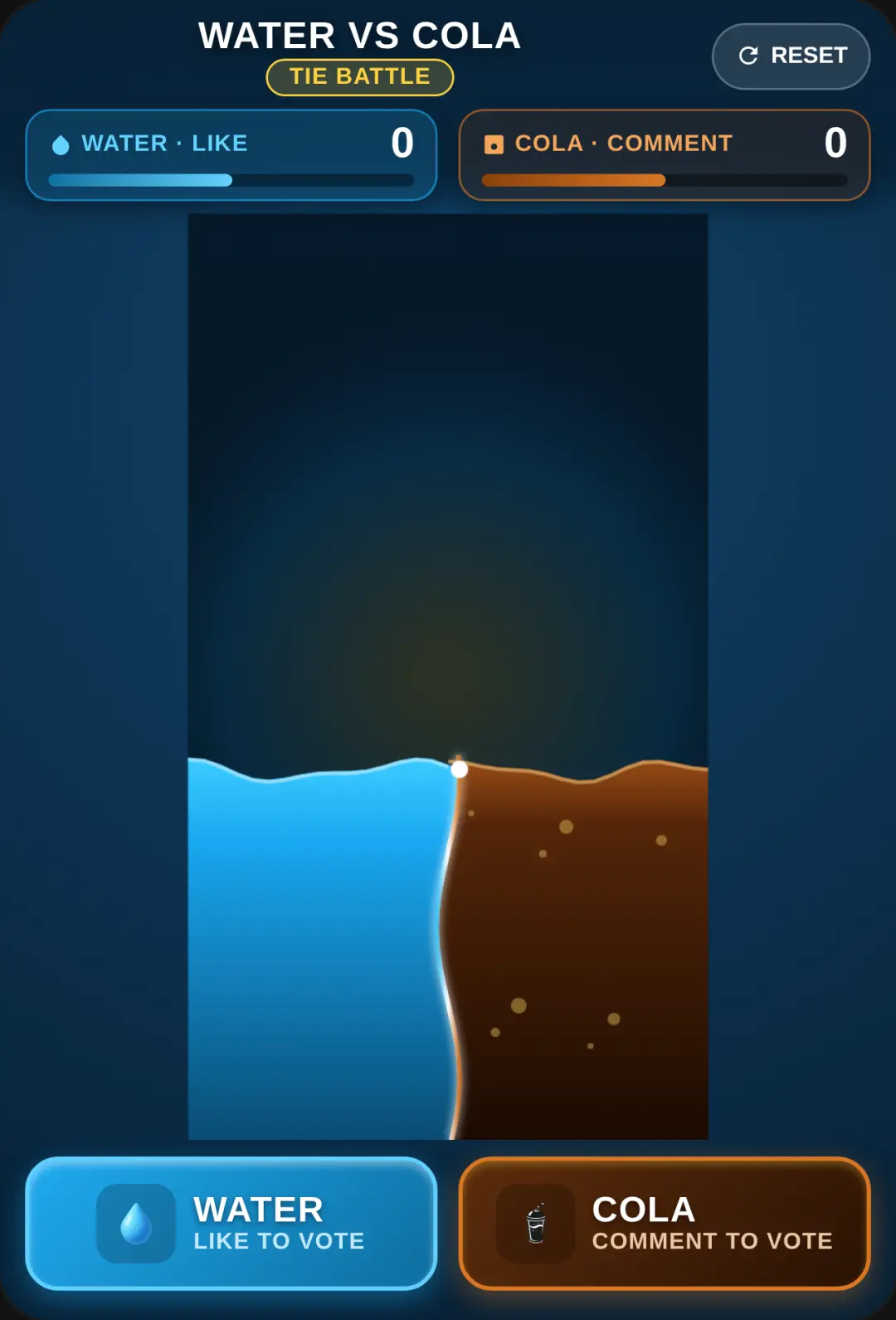 Water vs Cola — Live Vote Battle cover