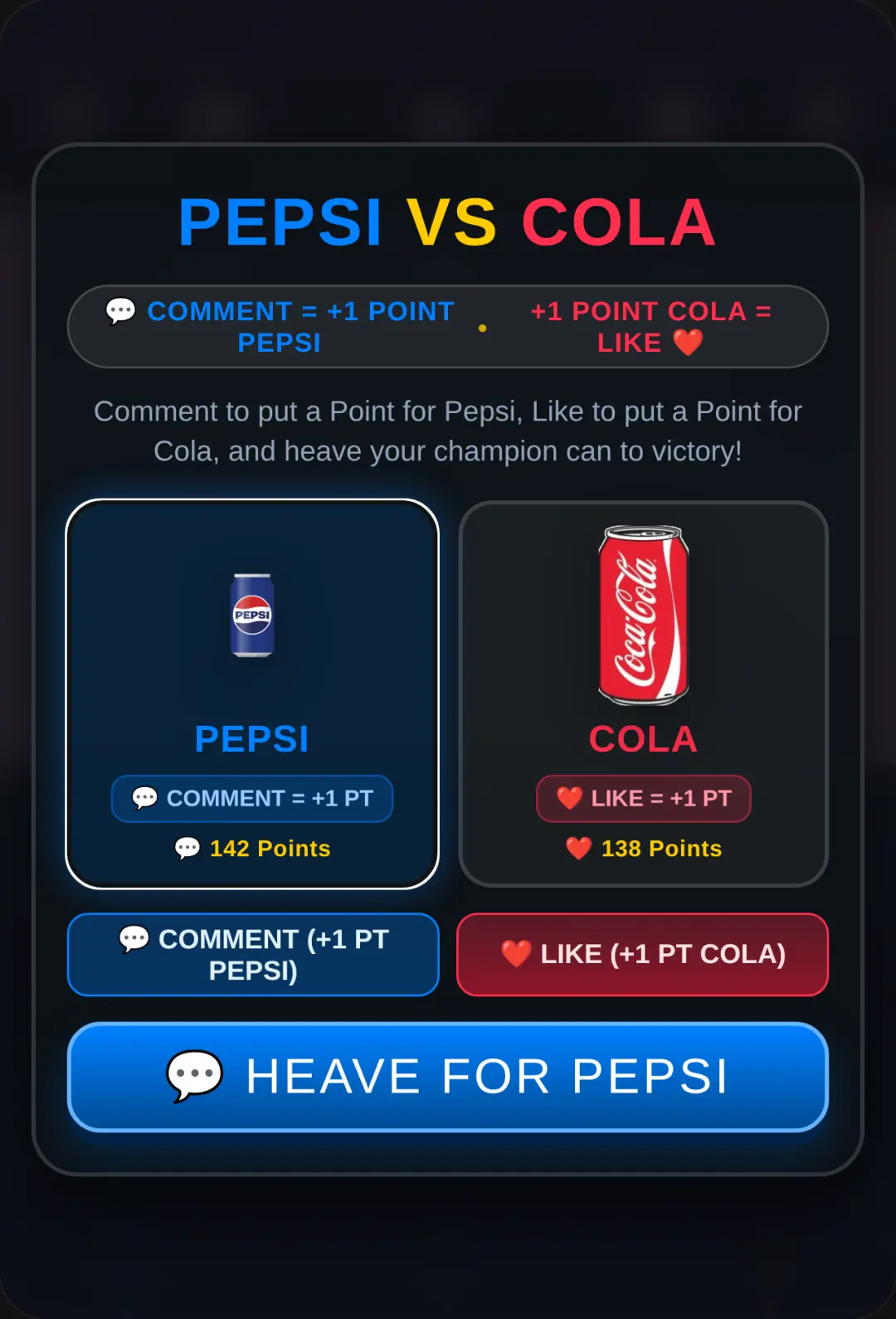 Pepsi vs Cola: The Great Heave War cover
