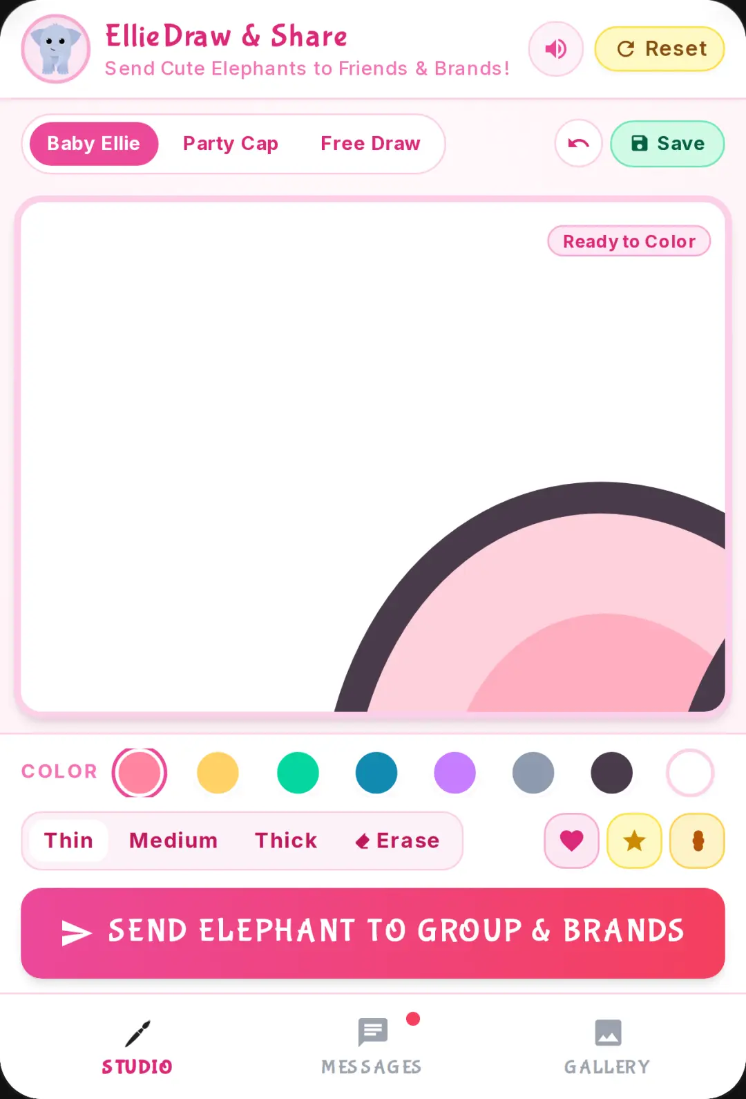 EllieDraw - Cute Elephant Drawing & Direct Messaging cover
