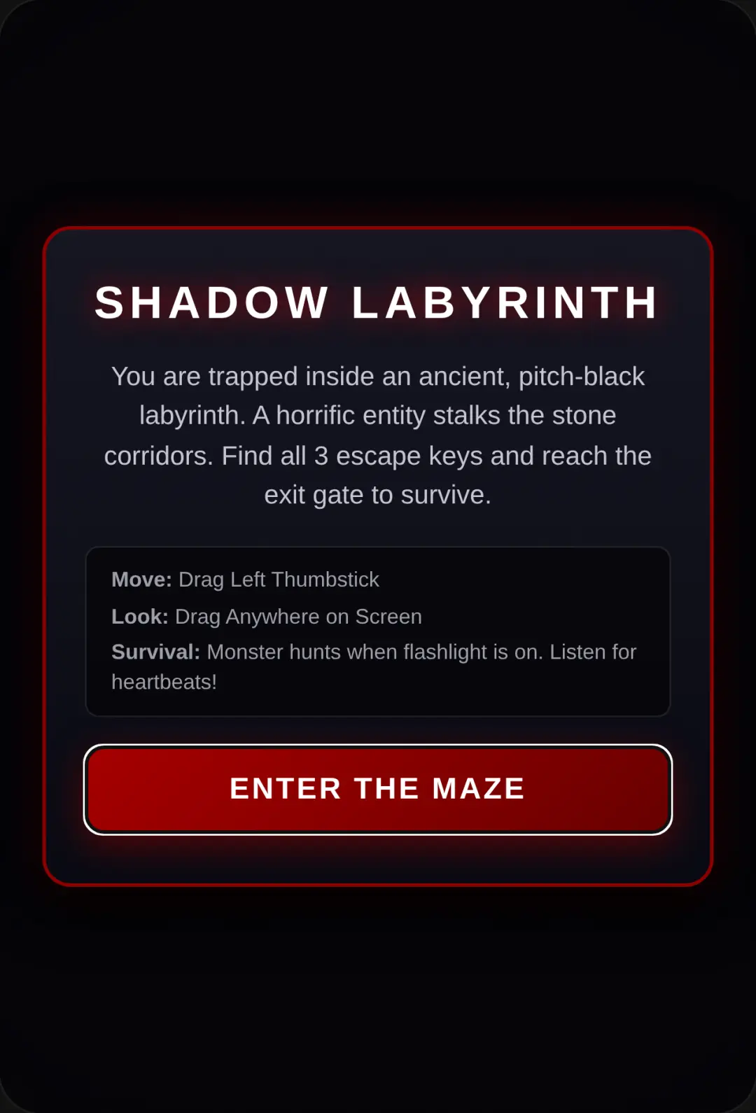 Shadow Labyrinth 3D Horror cover
