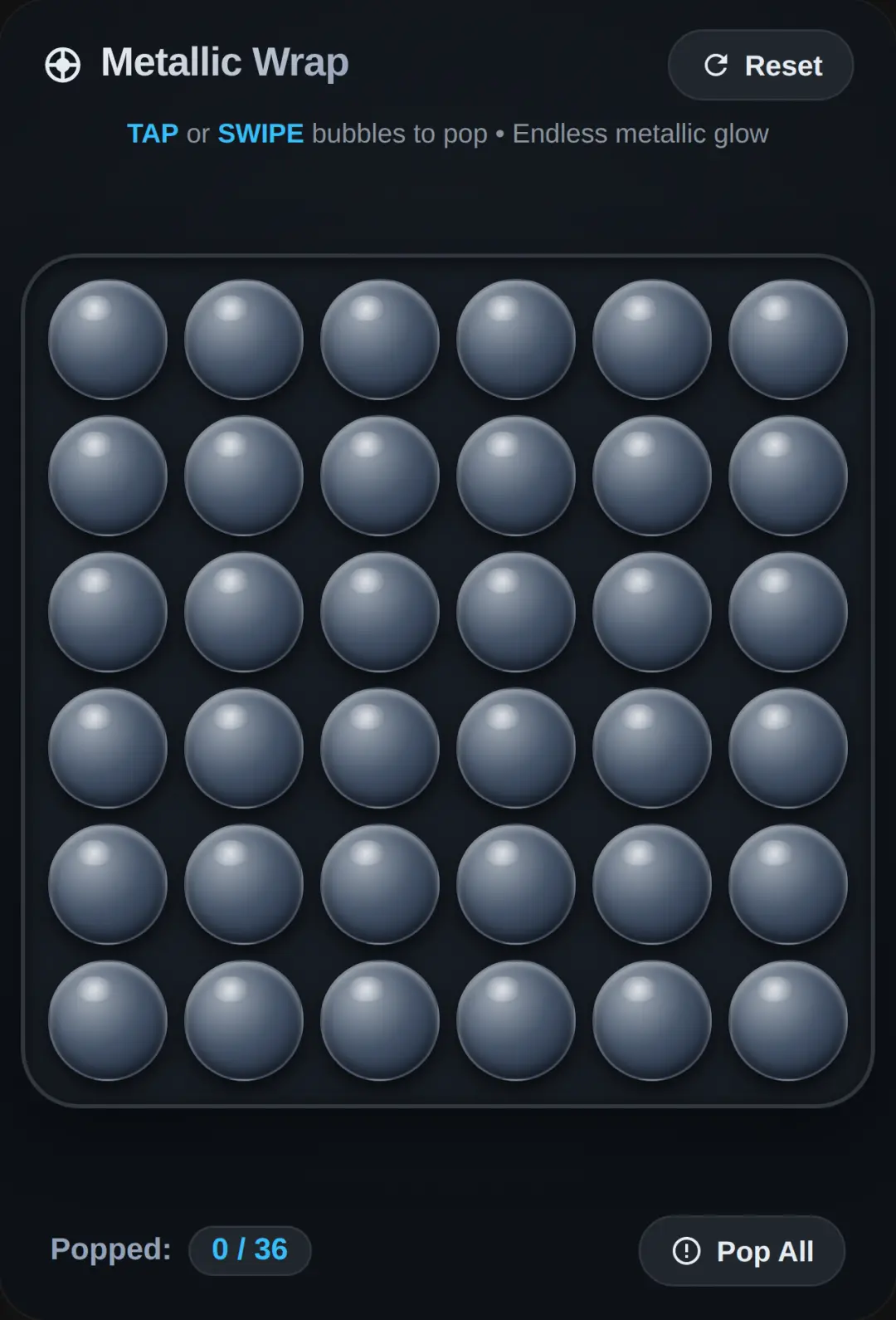Metallic Fidget Bubble Wrap cover