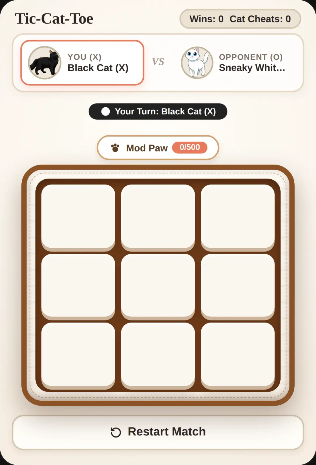 Tic-Cat-Toe: Cheater Cat mods cover