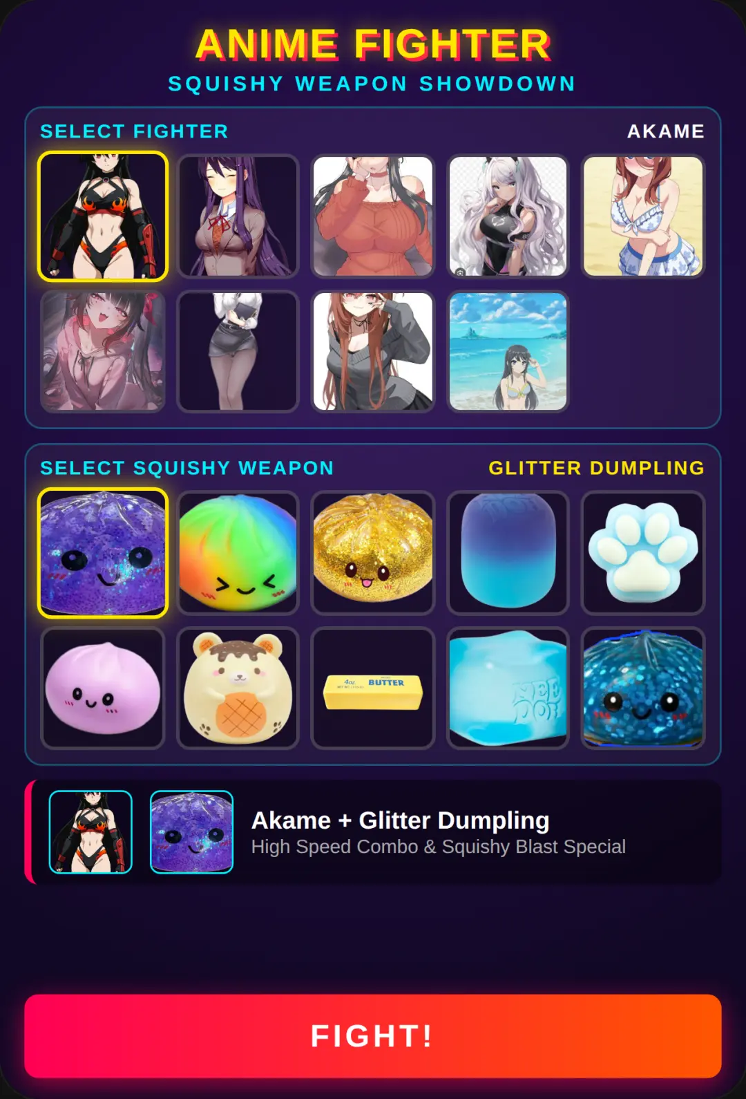 Anime Fighter: Squishy Weapon Showdown cover