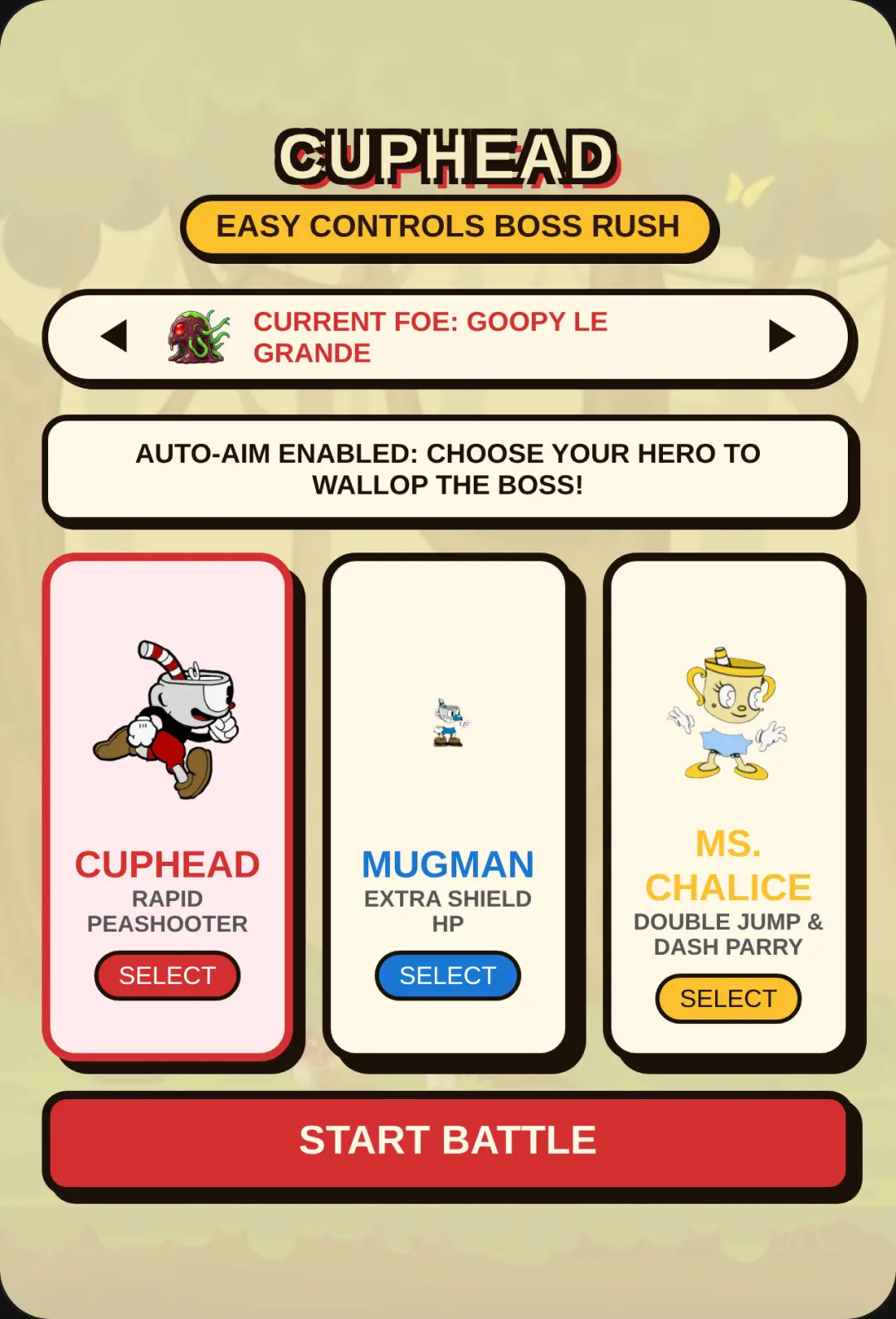 Cuphead Boss Rush - Easy Controls cover