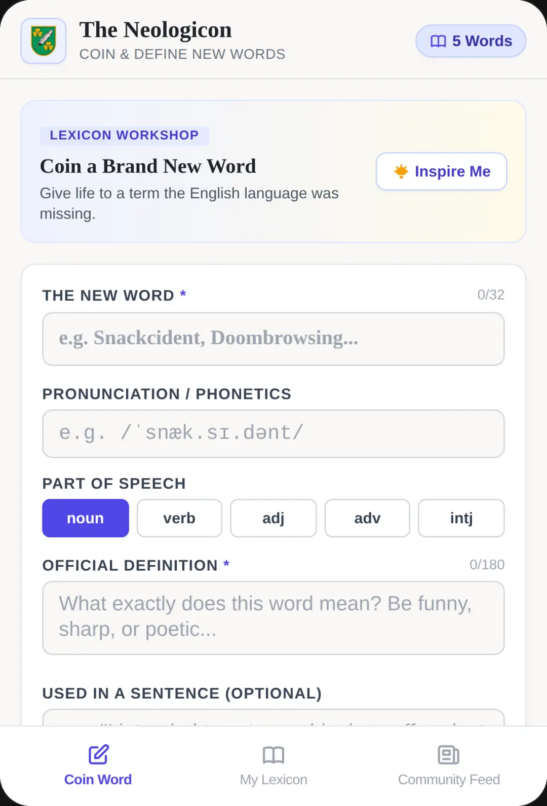 Create New English Words! cover
