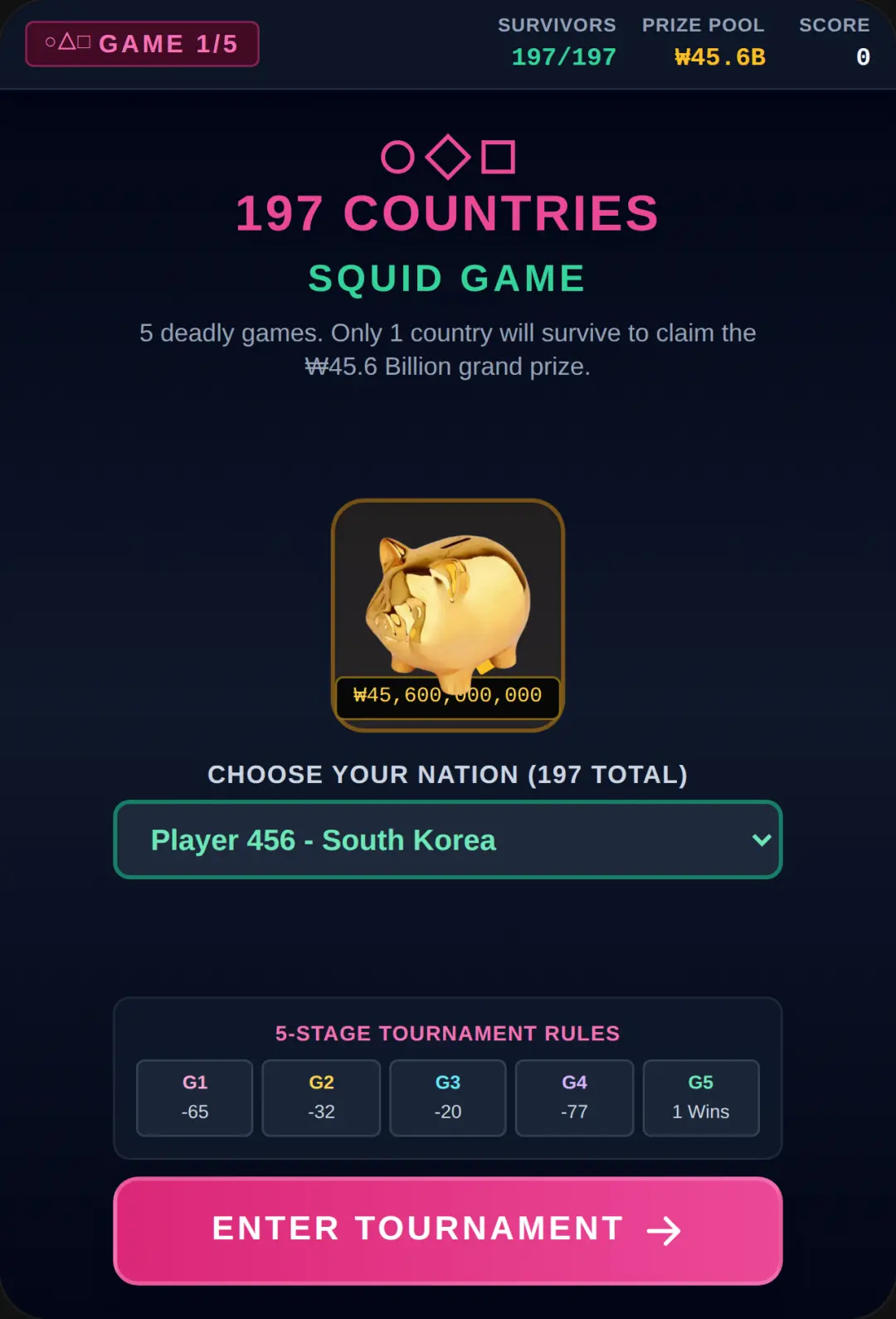 197 Countries Squid Game cover