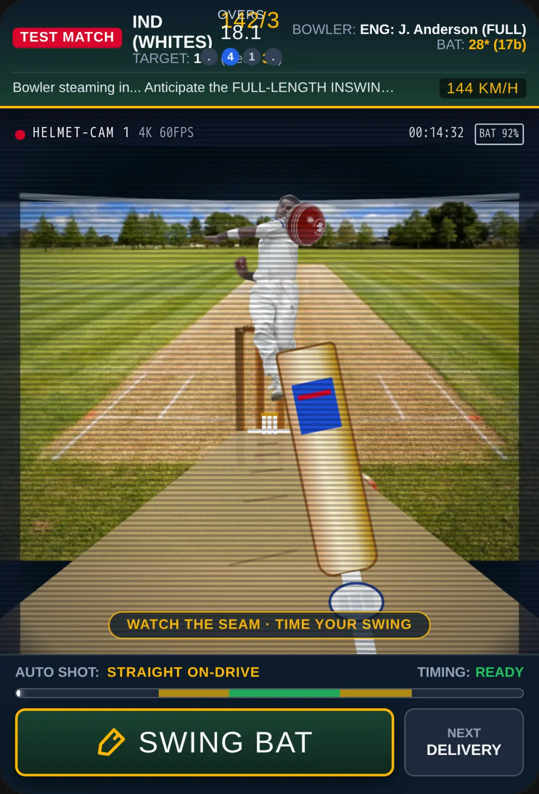 India vs England Test - Batsman Helmet Cam cover