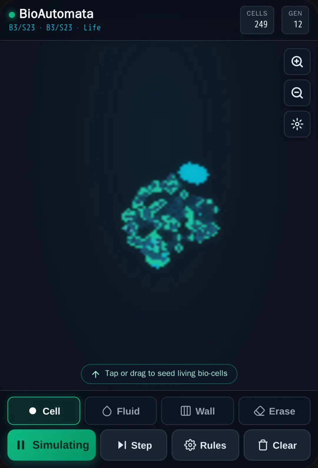 BioAutomata: Fluid Cellular Sandbox cover