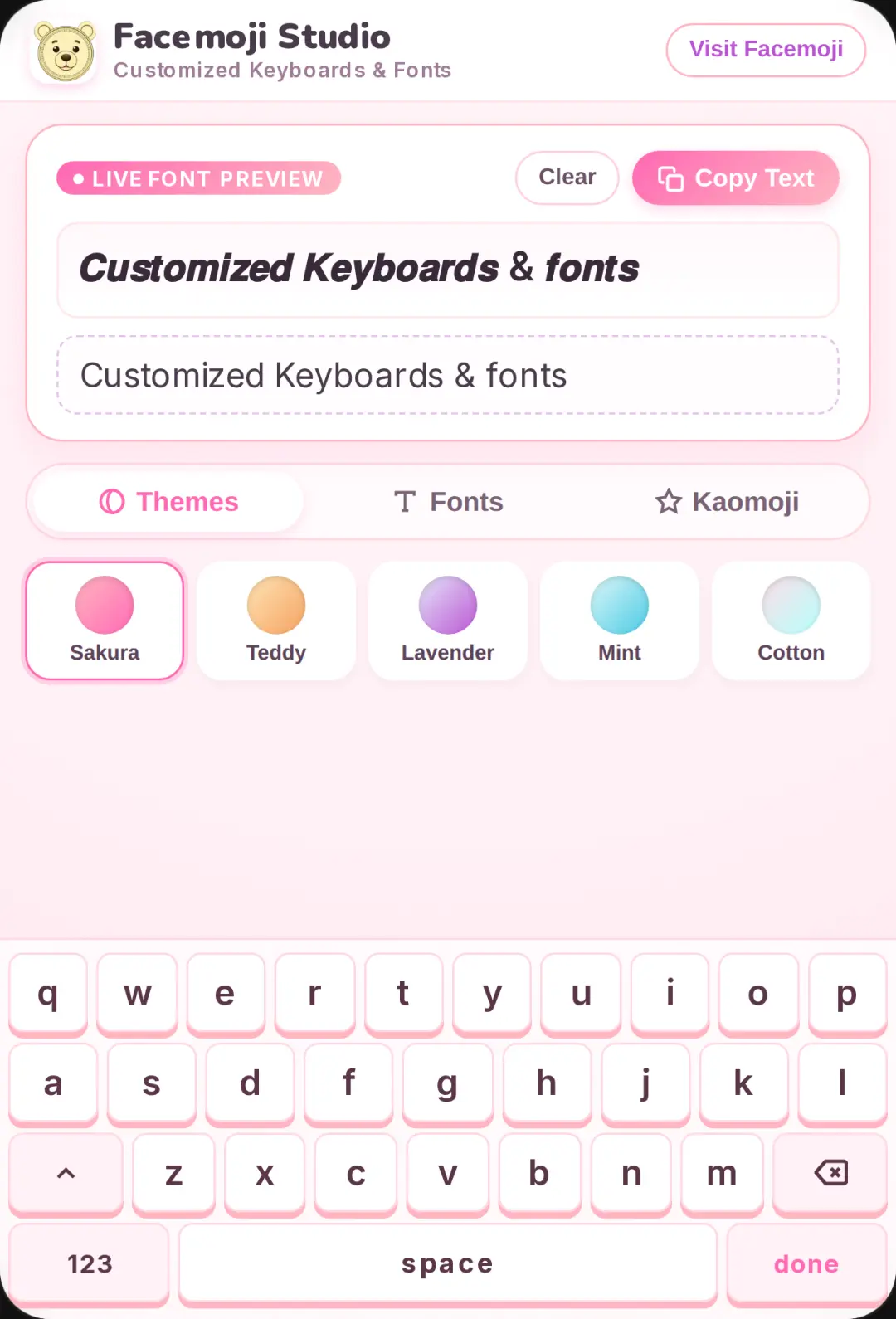 Facemoji Keyboard & Fonts Studio cover