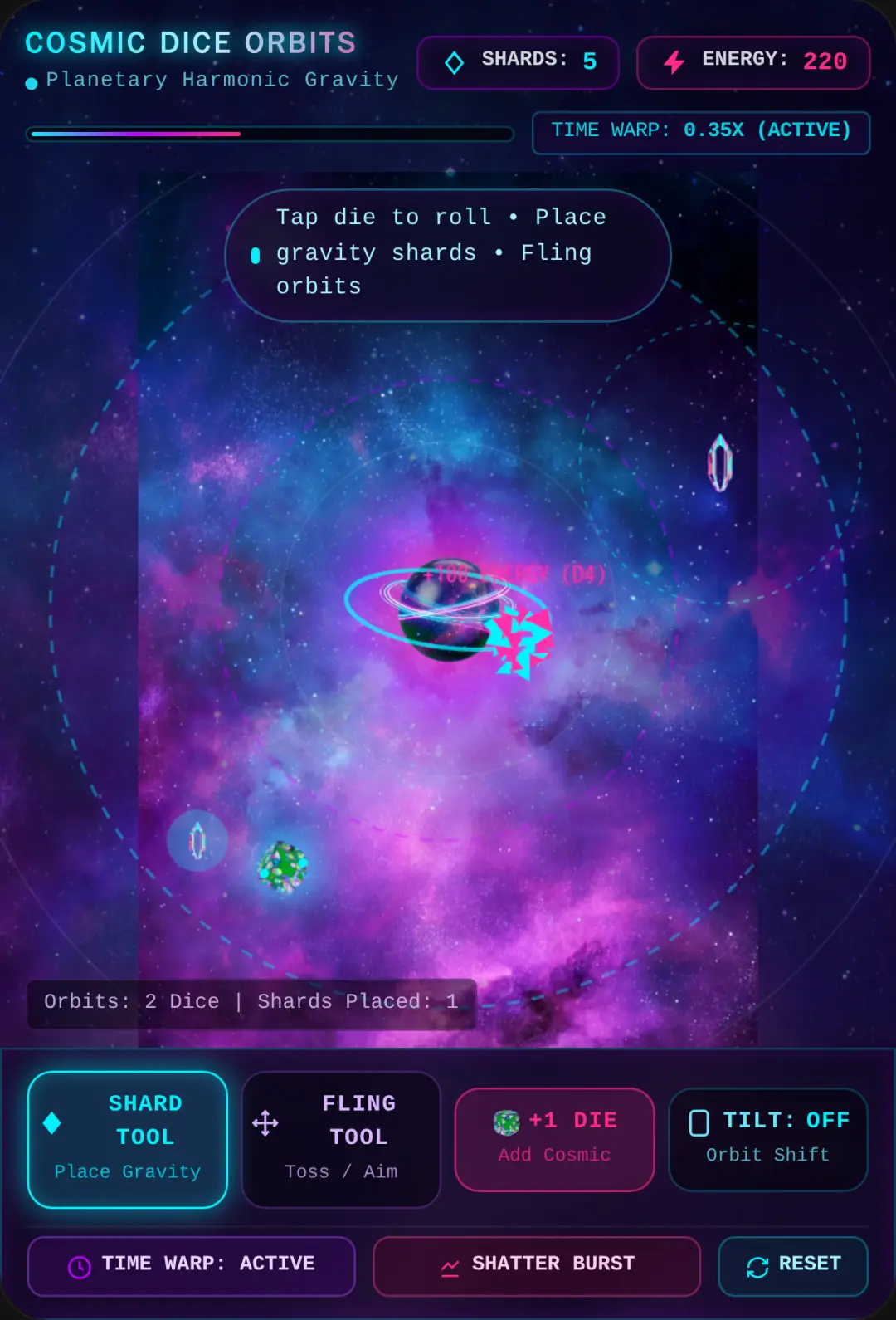 Cosmic Dice Orbital Simulation cover