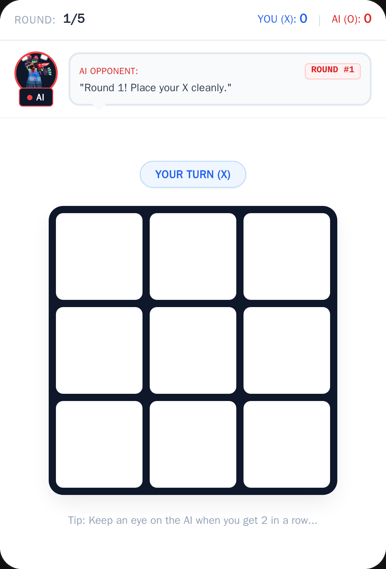 Unfair AI Tic Tac Toe cover
