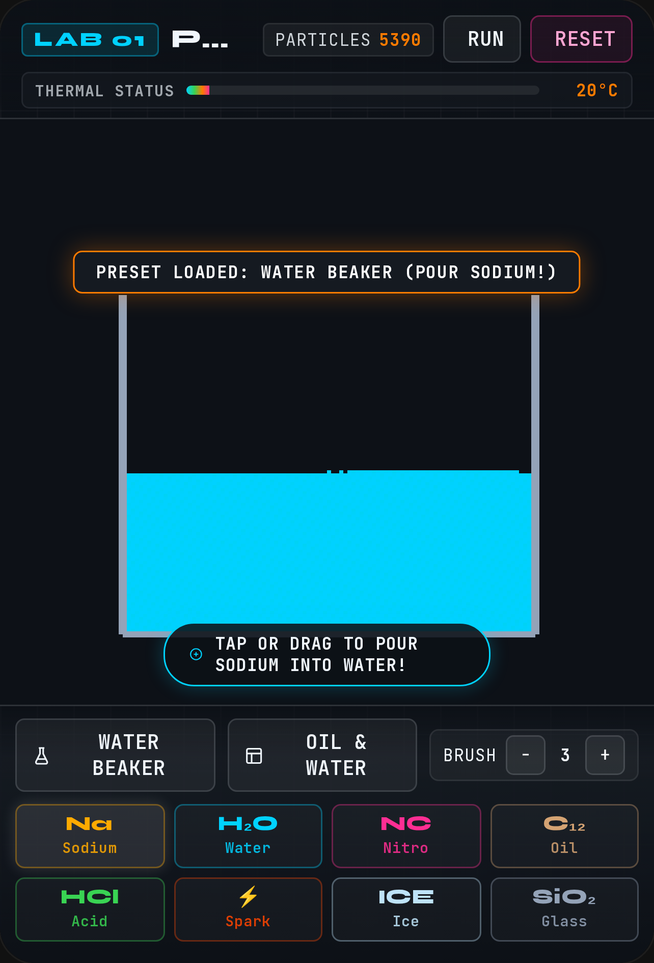 Precision Chemical Lab - Sodium & Water Sandbox cover