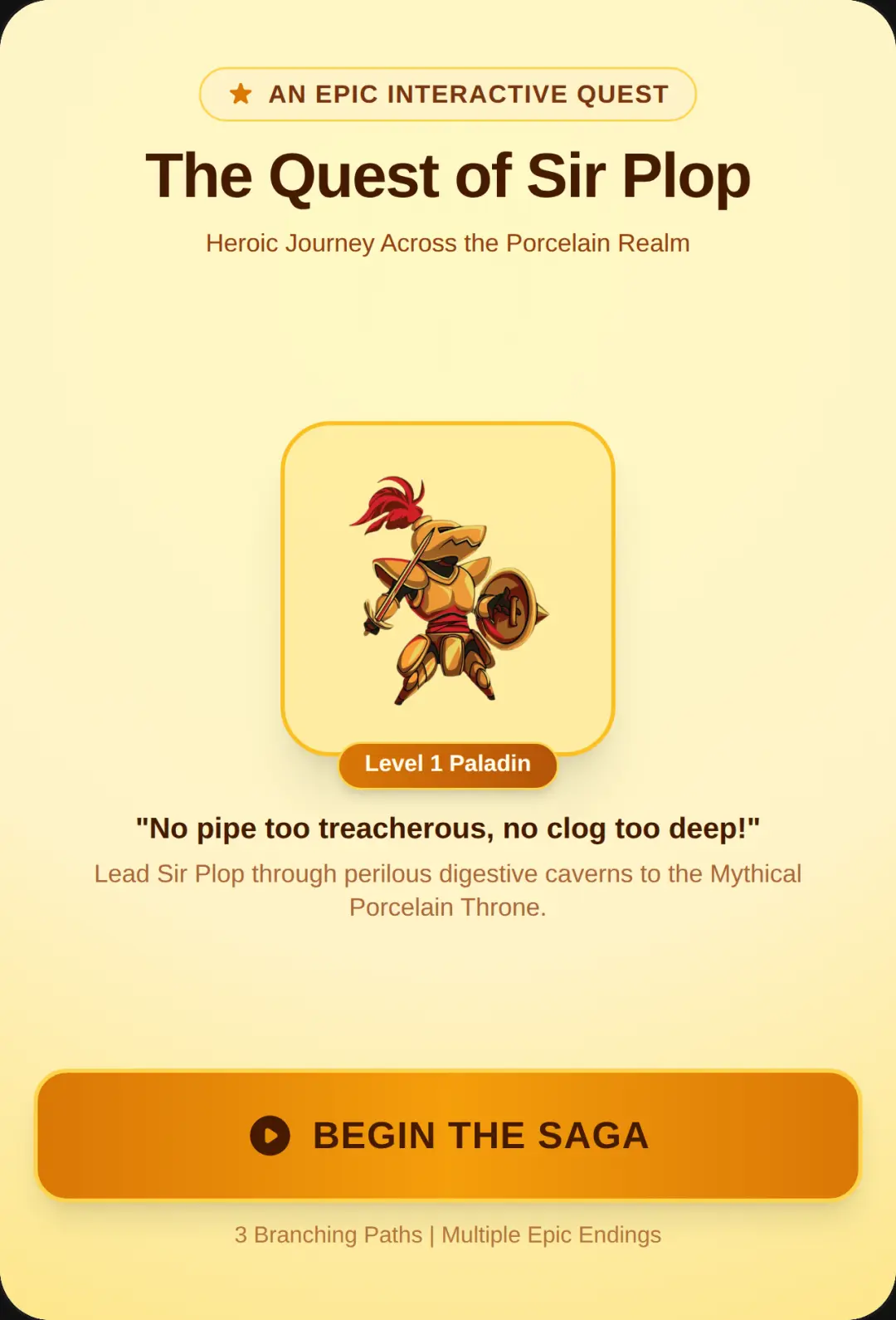 The Quest of Sir Plop: A Heroic Poop Tale cover