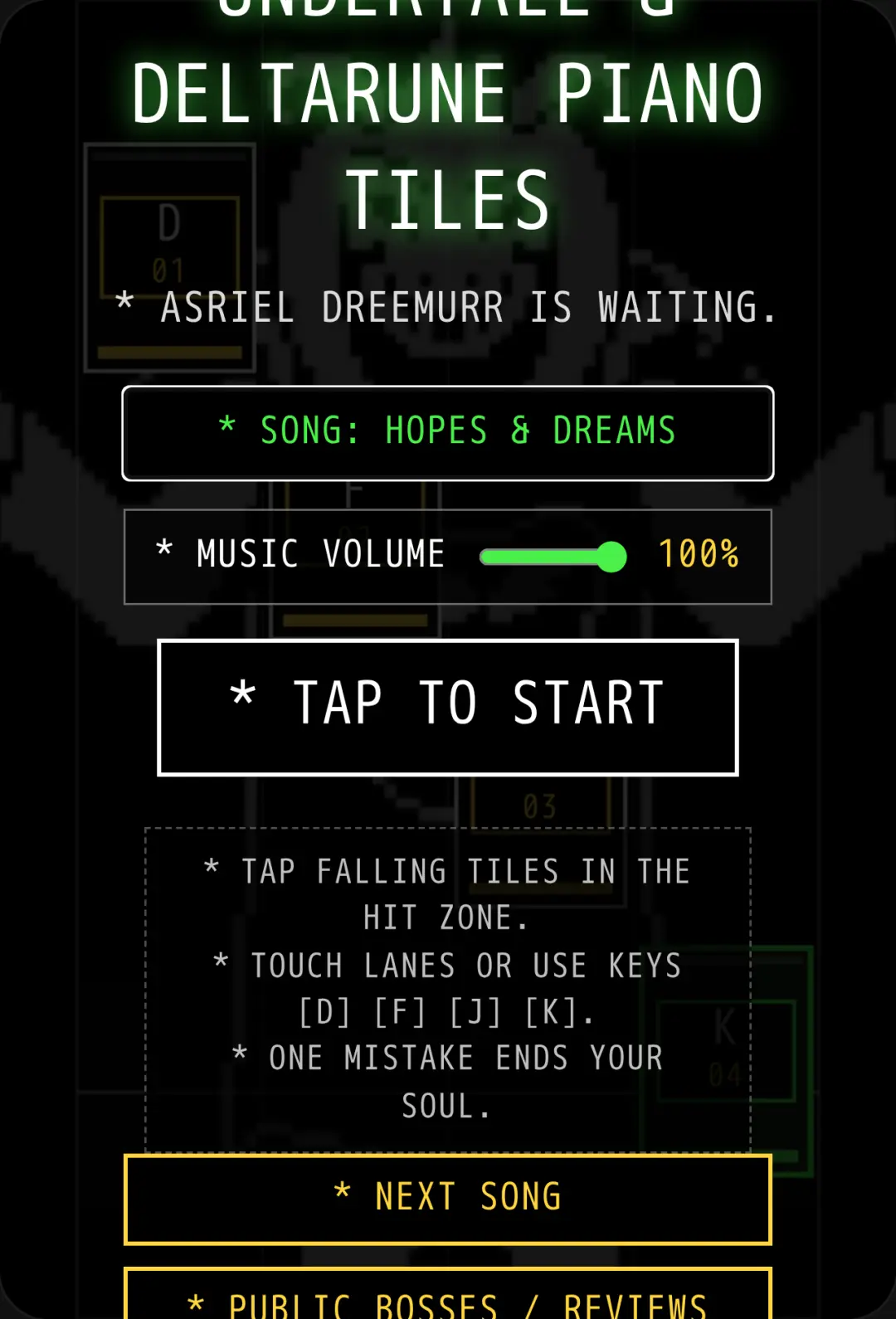 Undertale & Deltarune - Piano Tiles cover