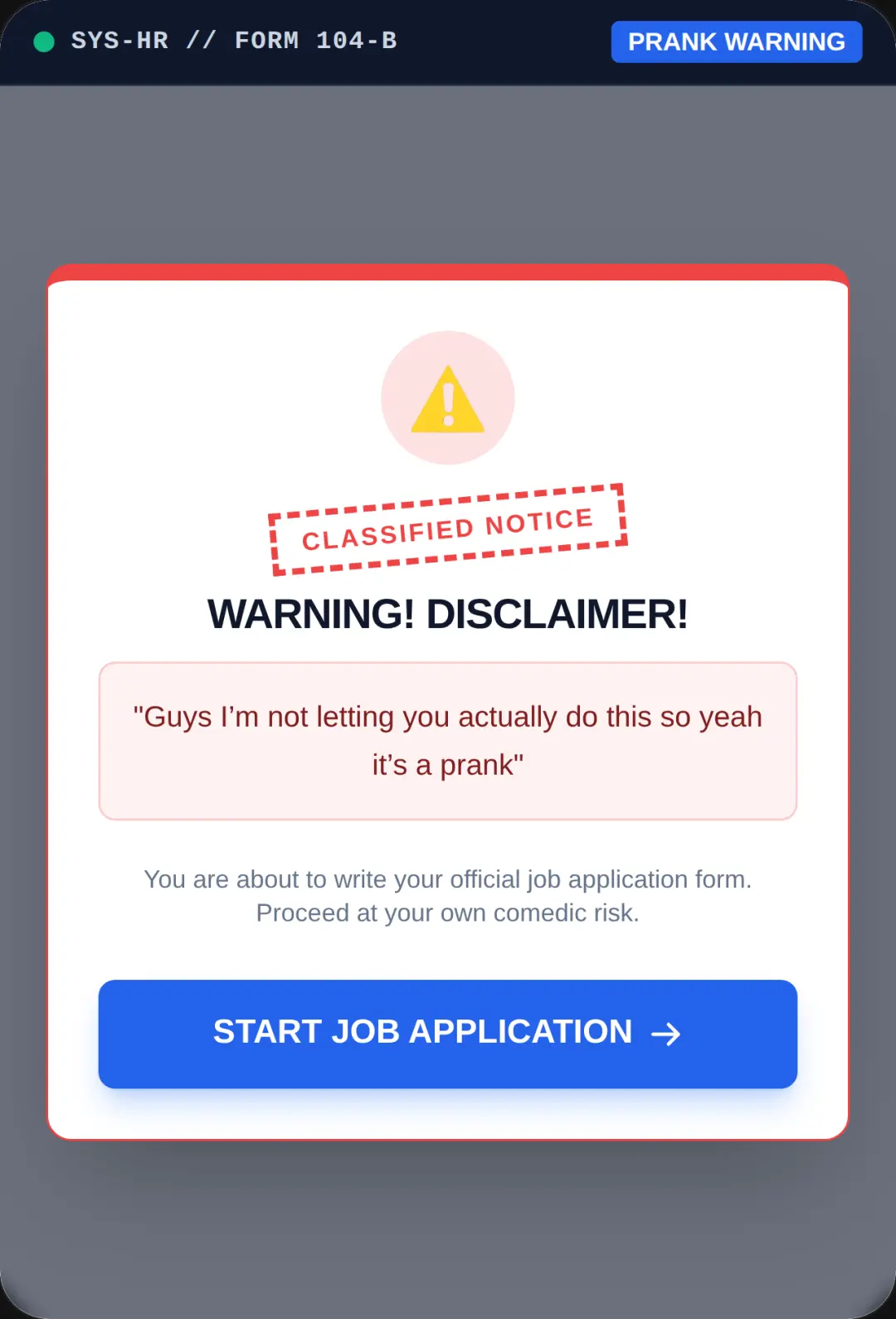 Fill The Job Application (prank guys) cover