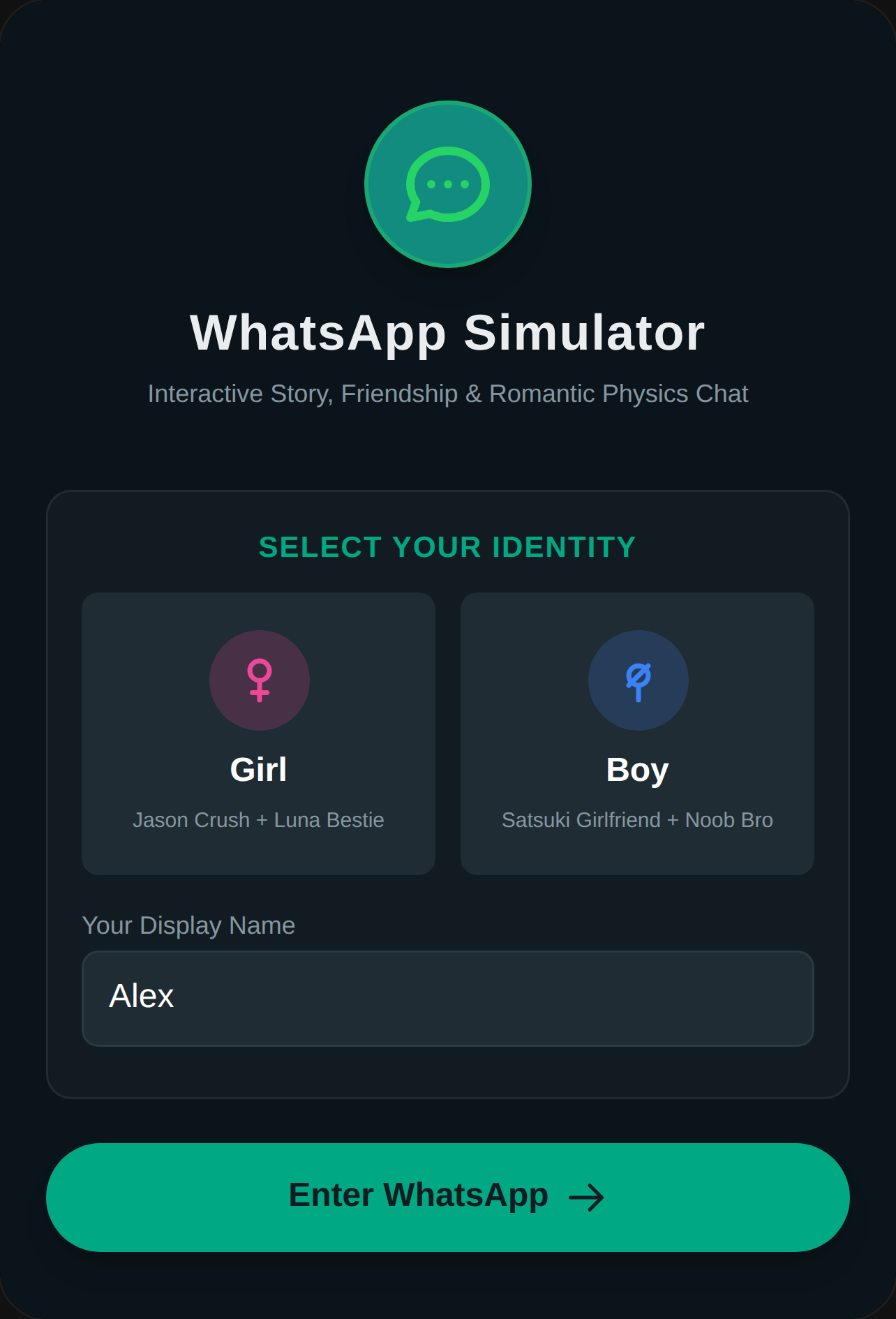WhatsApp Chat & Physics Simulator // did u like it cover