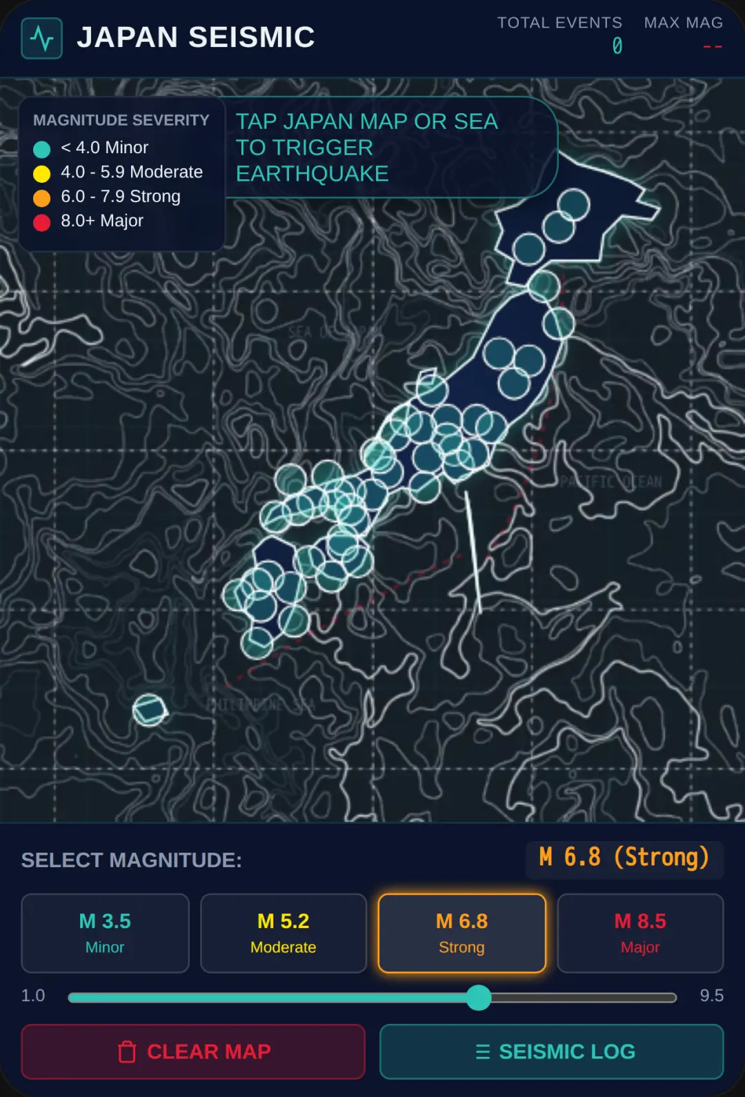 Japan Earthquake Seismological Map - Interactive Seismology cover