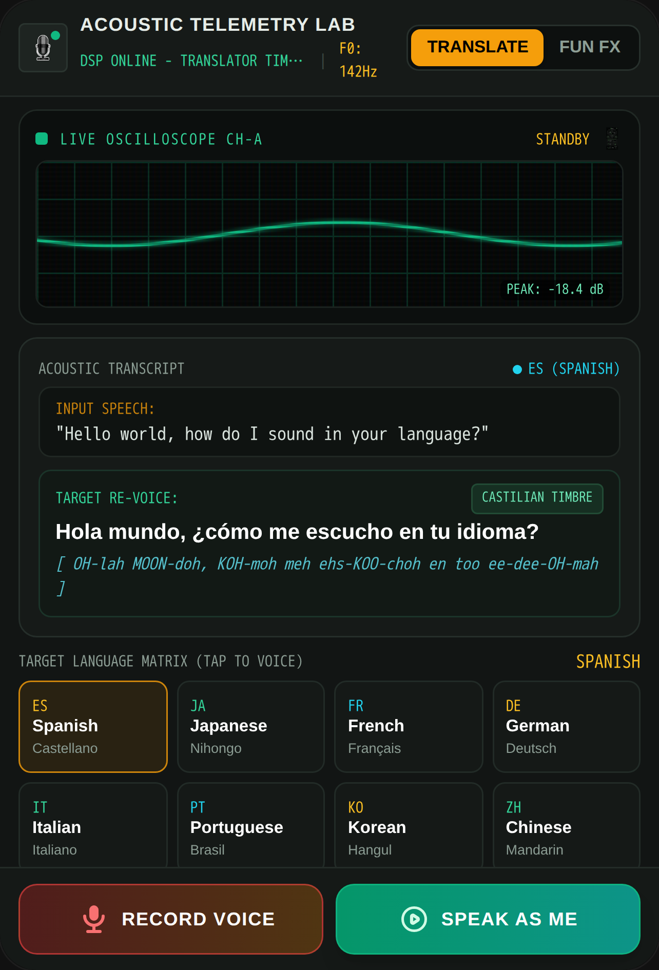 Acoustic Polyglot - Voice Morph and Translator cover