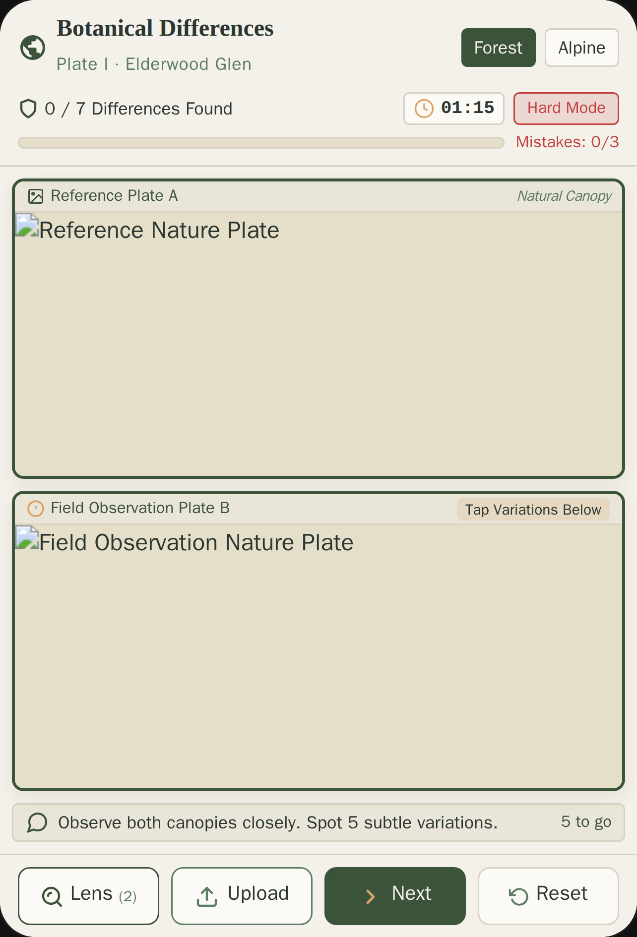 Botanical Spot the Differences · Nature Journal cover