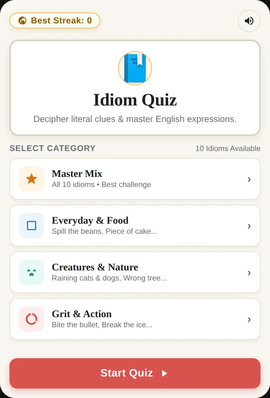 Idiom Quiz cover