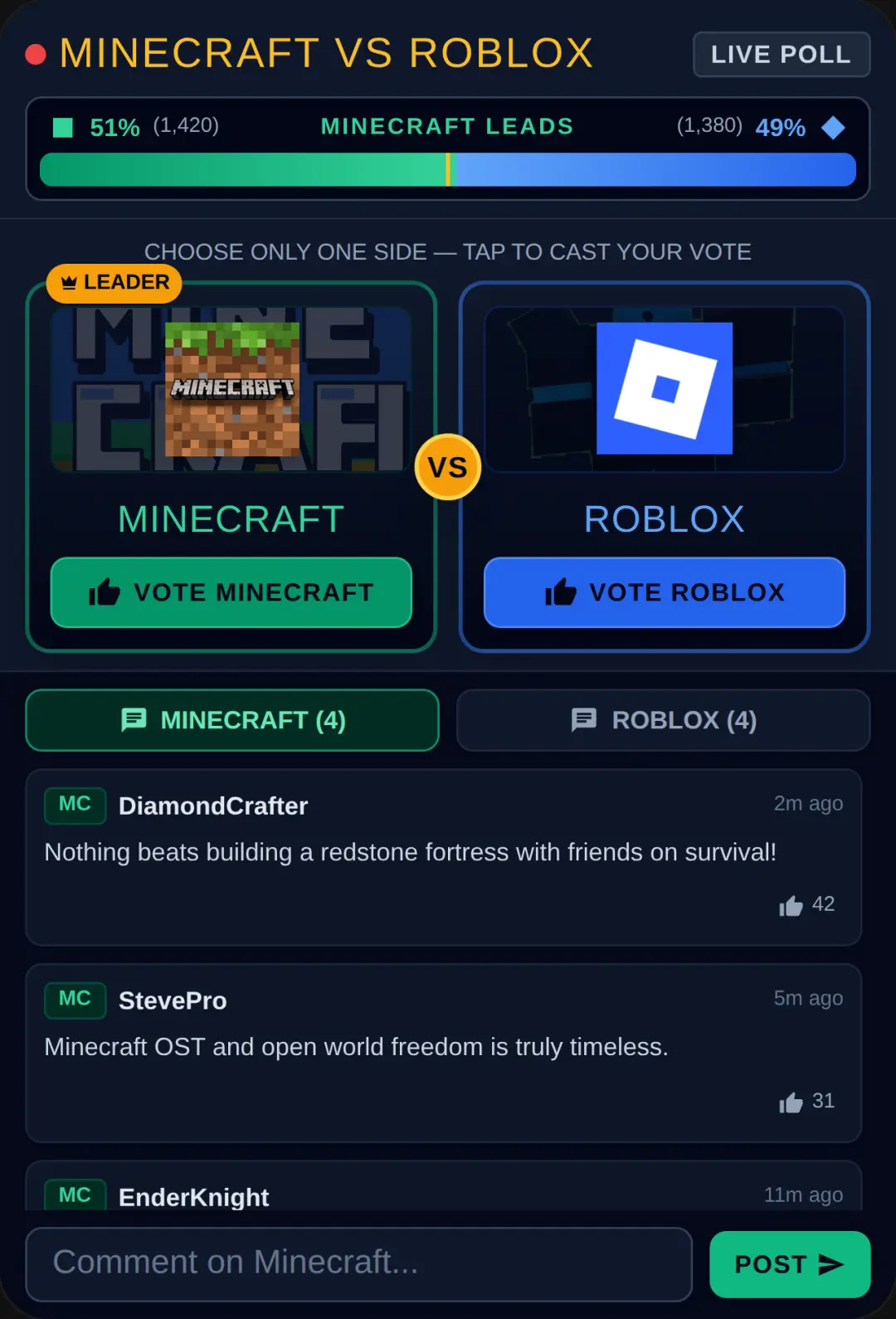 Minecraft or roblox cover