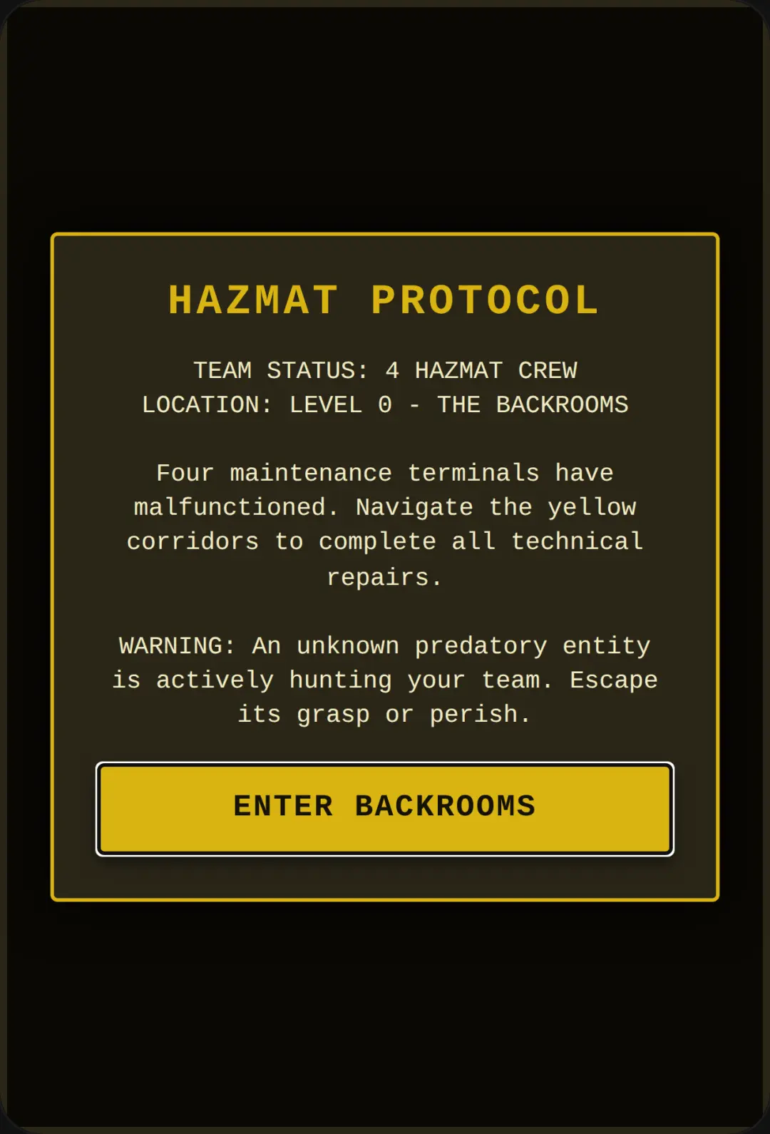 Backrooms: Hazmat Protocol cover