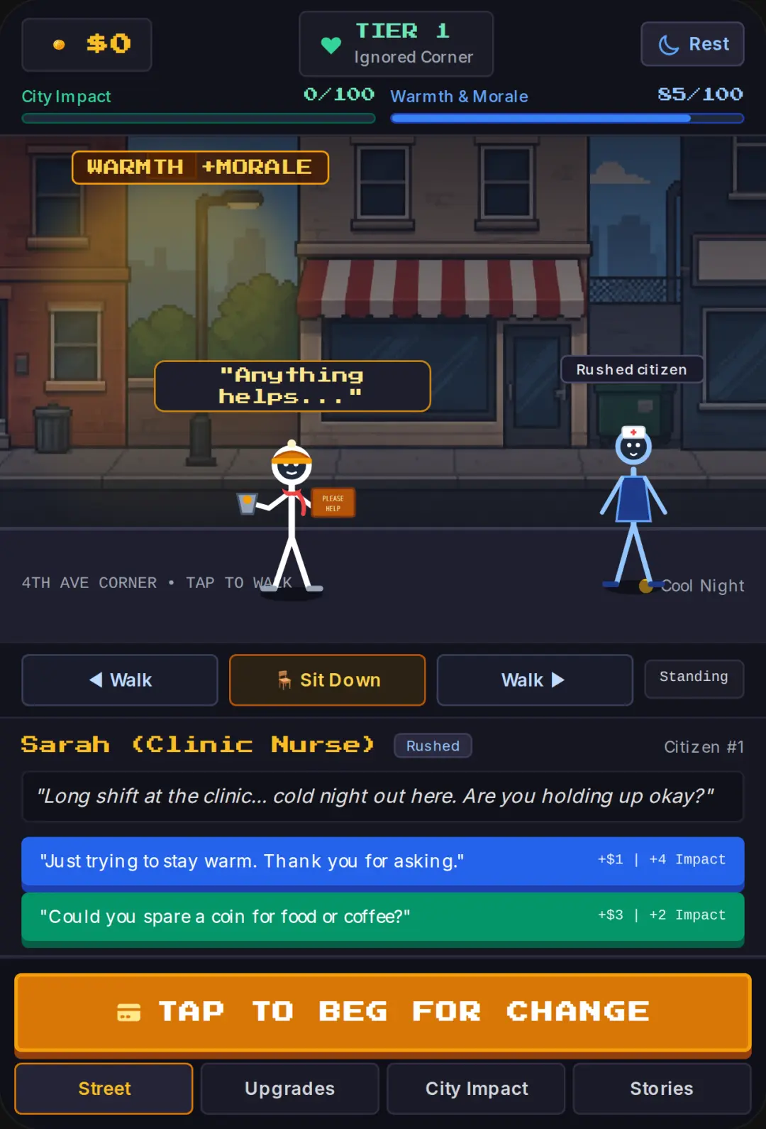 Street Hope: 2D Stickman Beggar Simulator cover