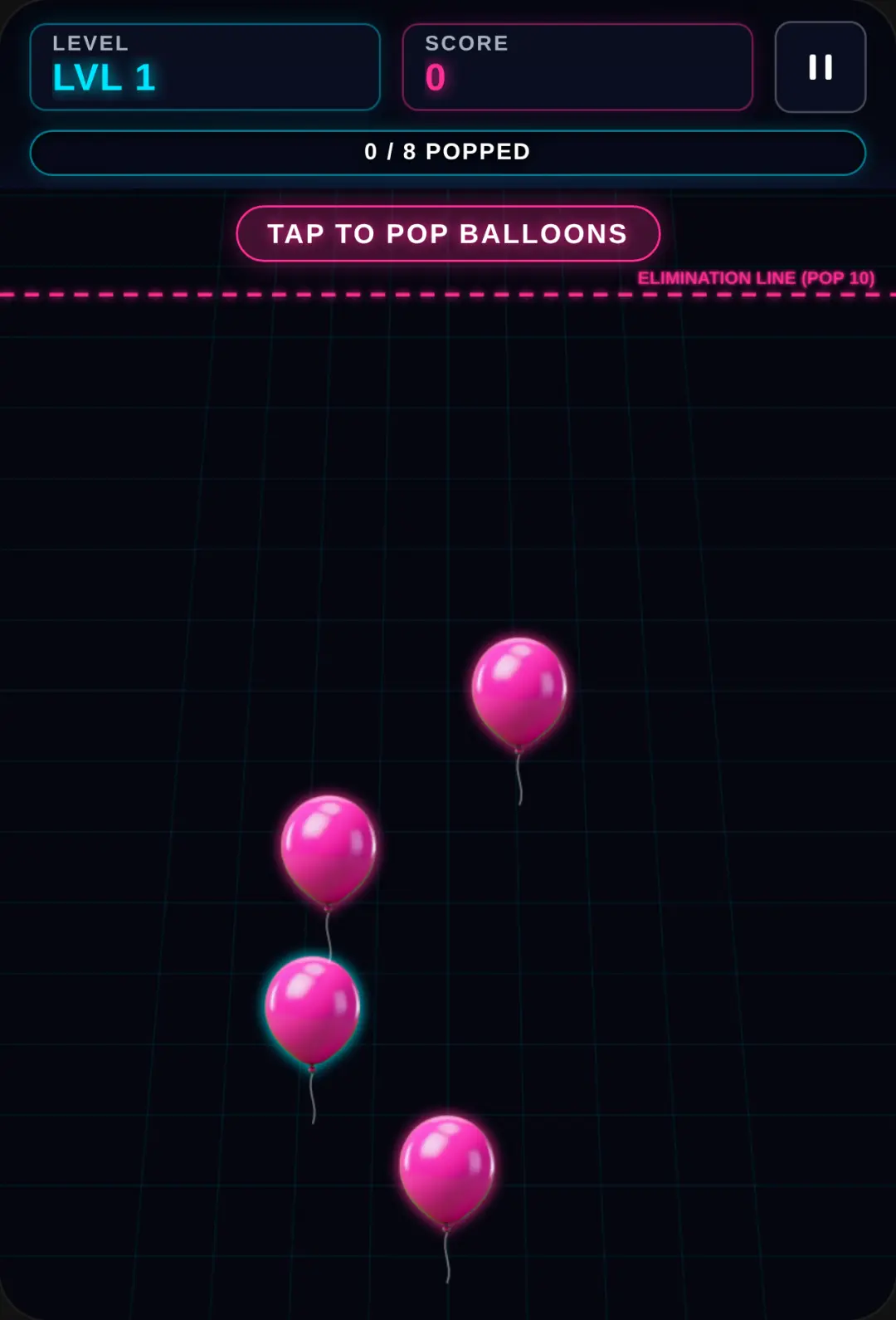 Neon Balloon Pop - 150 Levels don’t give up. cover